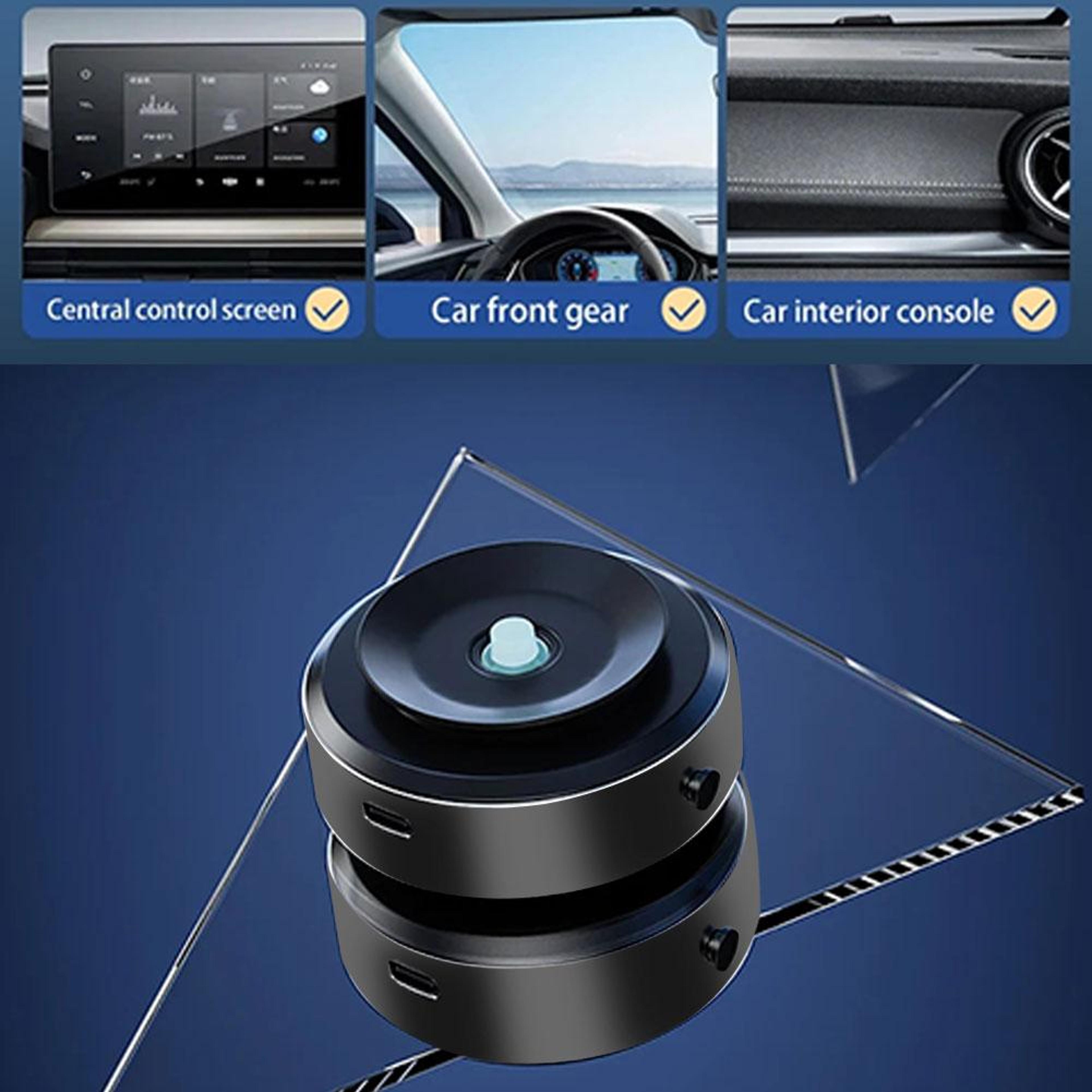 Magnetic Car Phone Holder Universal Adsorption Mount Black Technology Vacuum Bracket For IPhone Sam 1