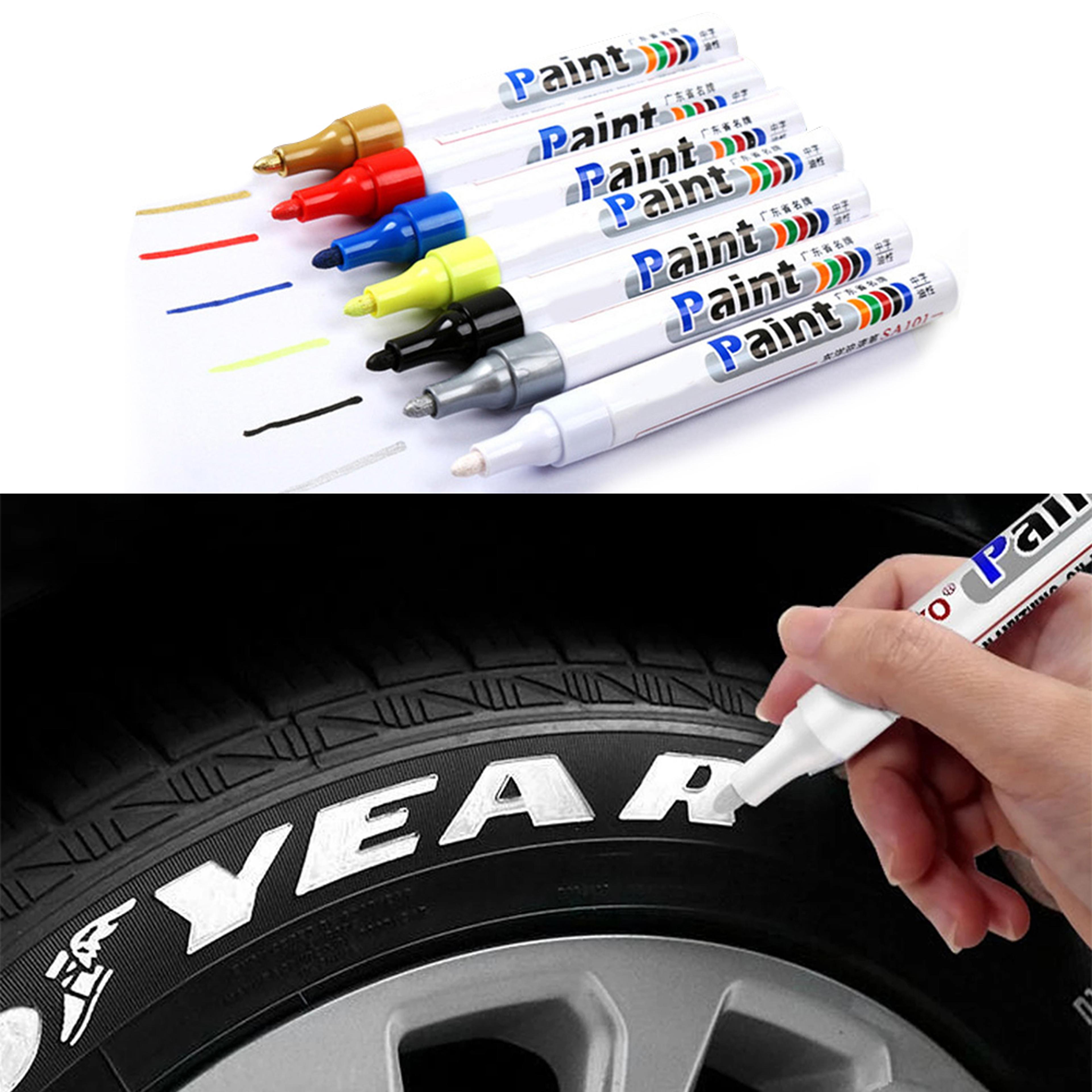 Waterproof Car Tyre Paint Marker Permanent Oily Pen For Bike Auto Metal Graffiti Touch Up Tire Mark 2
