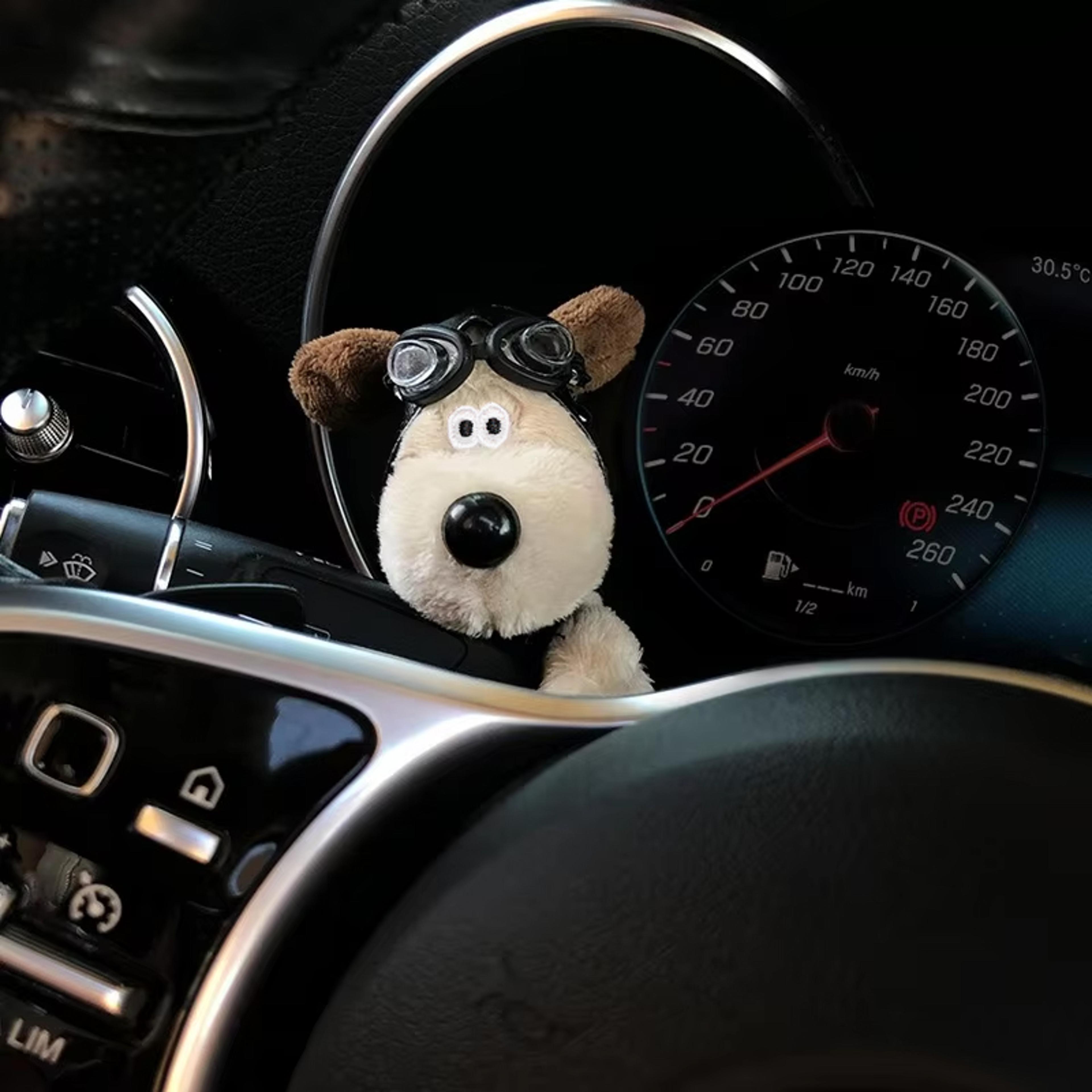 Plush Puppy Doll Car Wiper Decoration Dog Clutch Ornament For Auto Interior 1