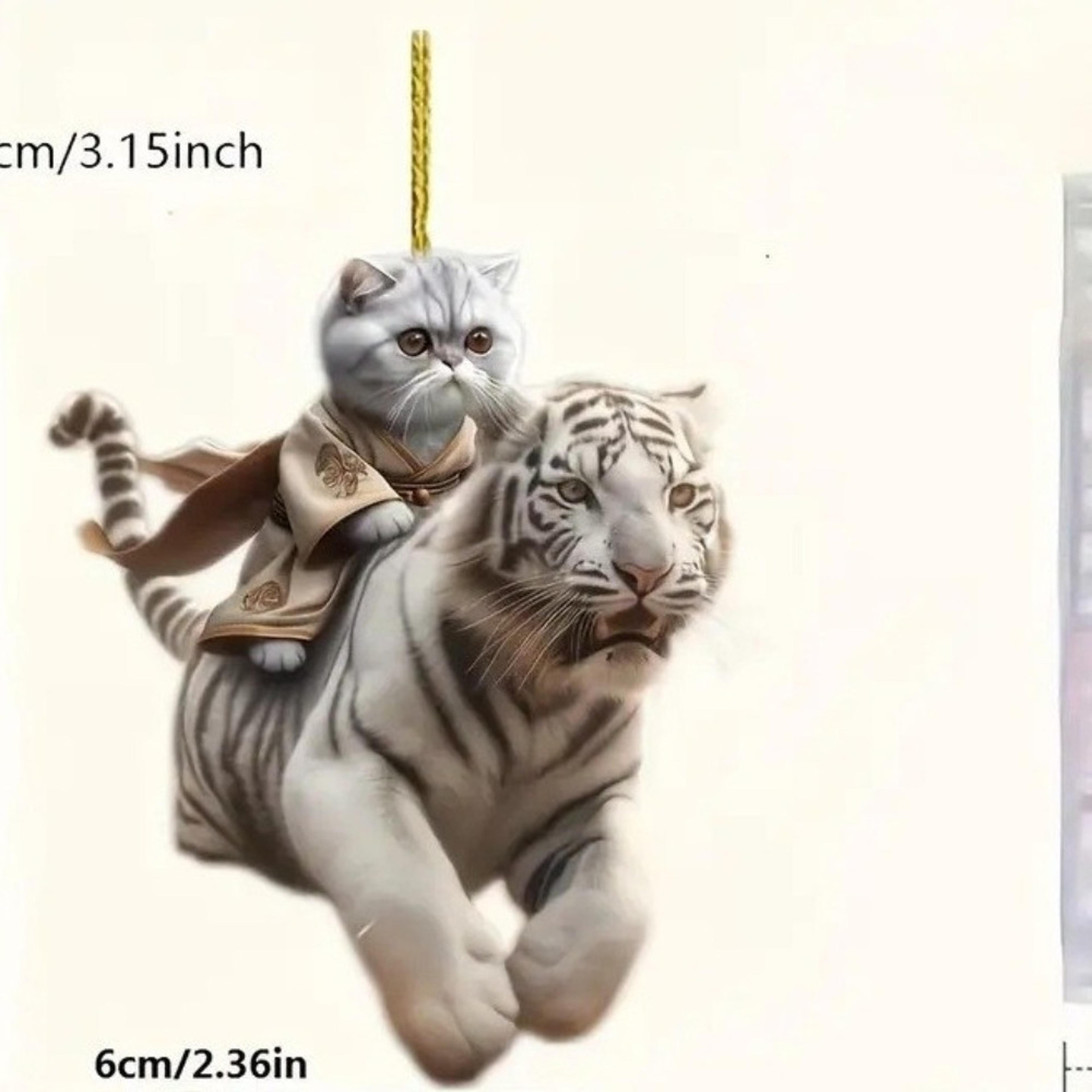Car Interior Accessory Fun Animal Cat Pendant With Chain Realistic Rearview Mirror Hanging Ornament 20