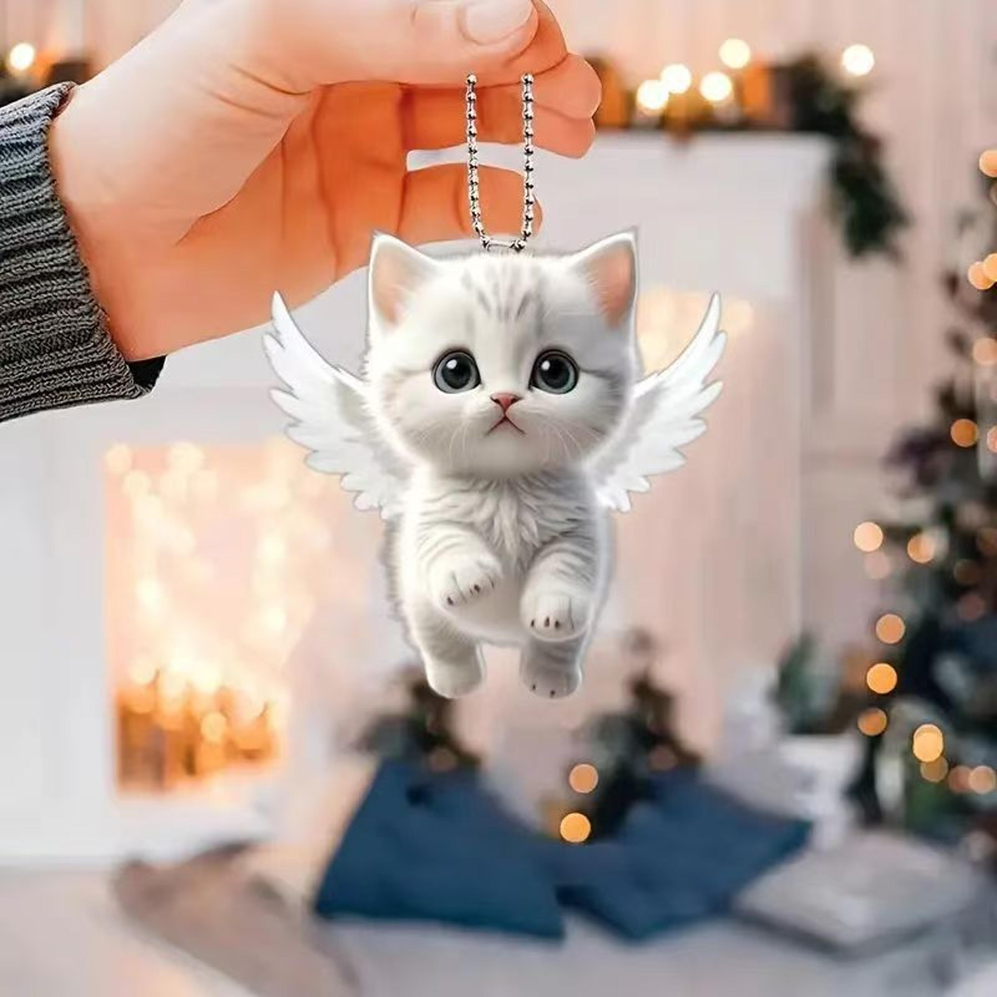 Car Interior Accessory Fun Animal Cat Pendant With Chain Realistic Rearview Mirror Hanging Ornament 9
