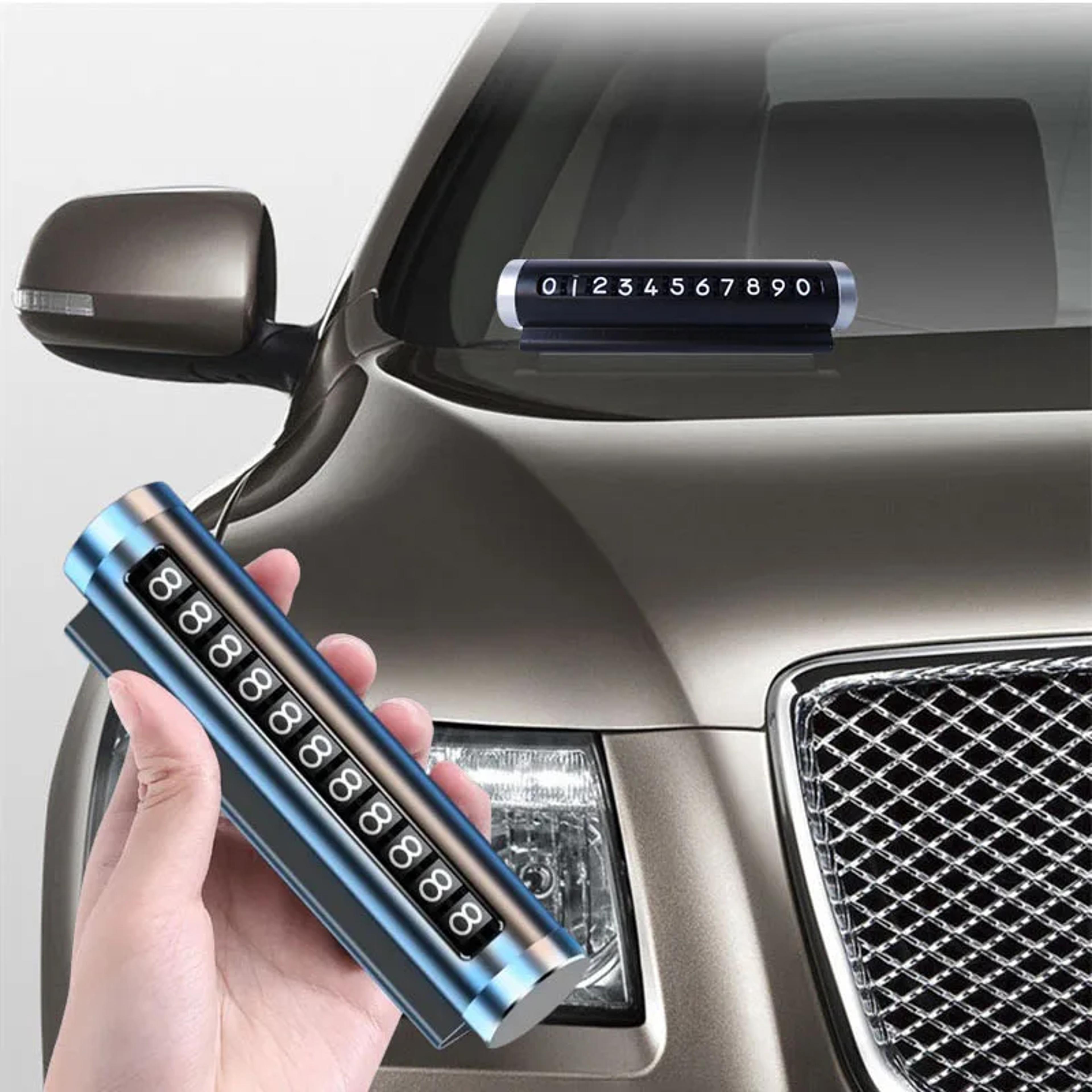 Universal Metal Rotate Parking Card Car Phone Number Plate Aluminum Auto Park Stop Sticker 0