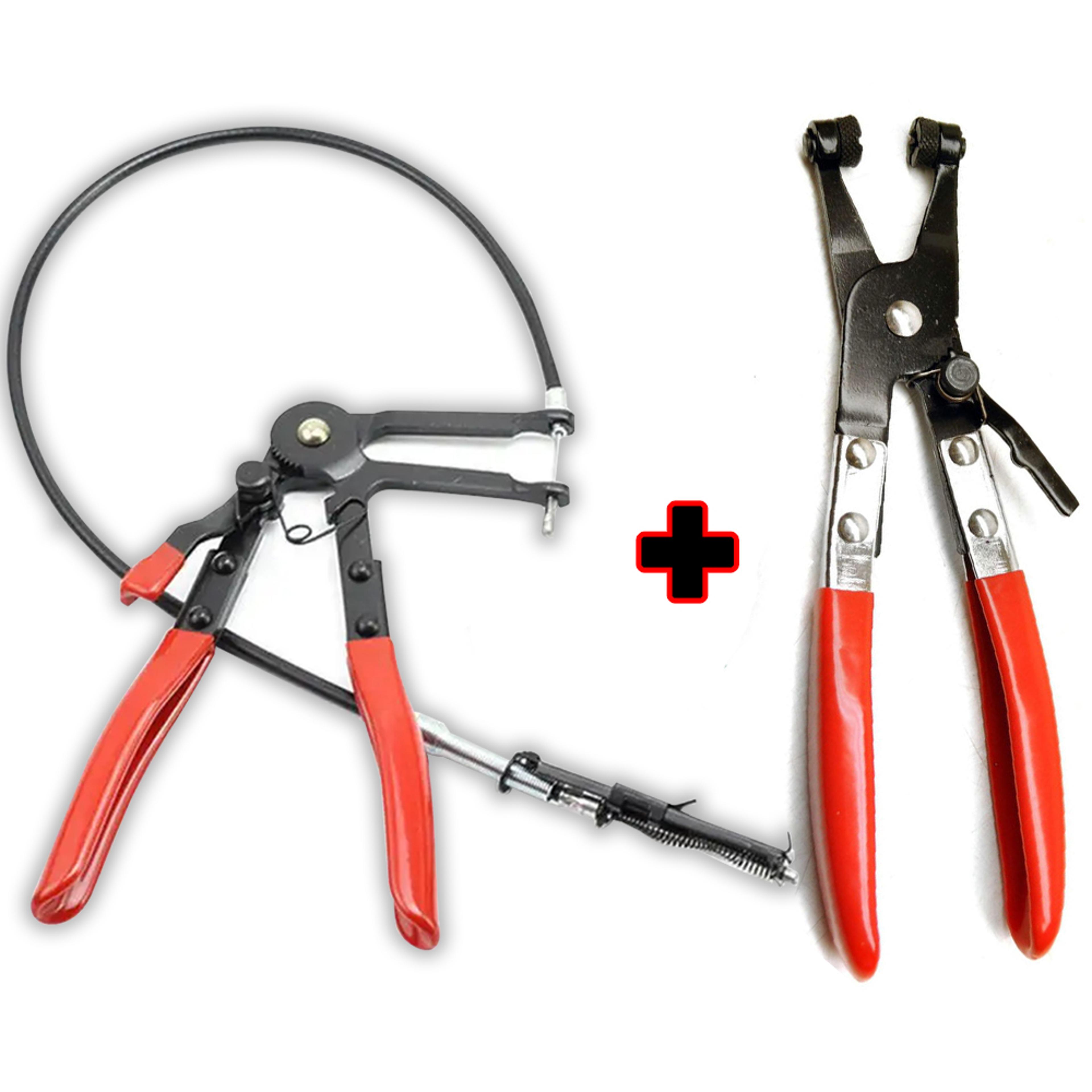 Car Hose Clamp Pliers Long Reach Remover Kit Radiator Heater Band Wire Spring Flat Large Clamp Tool 7