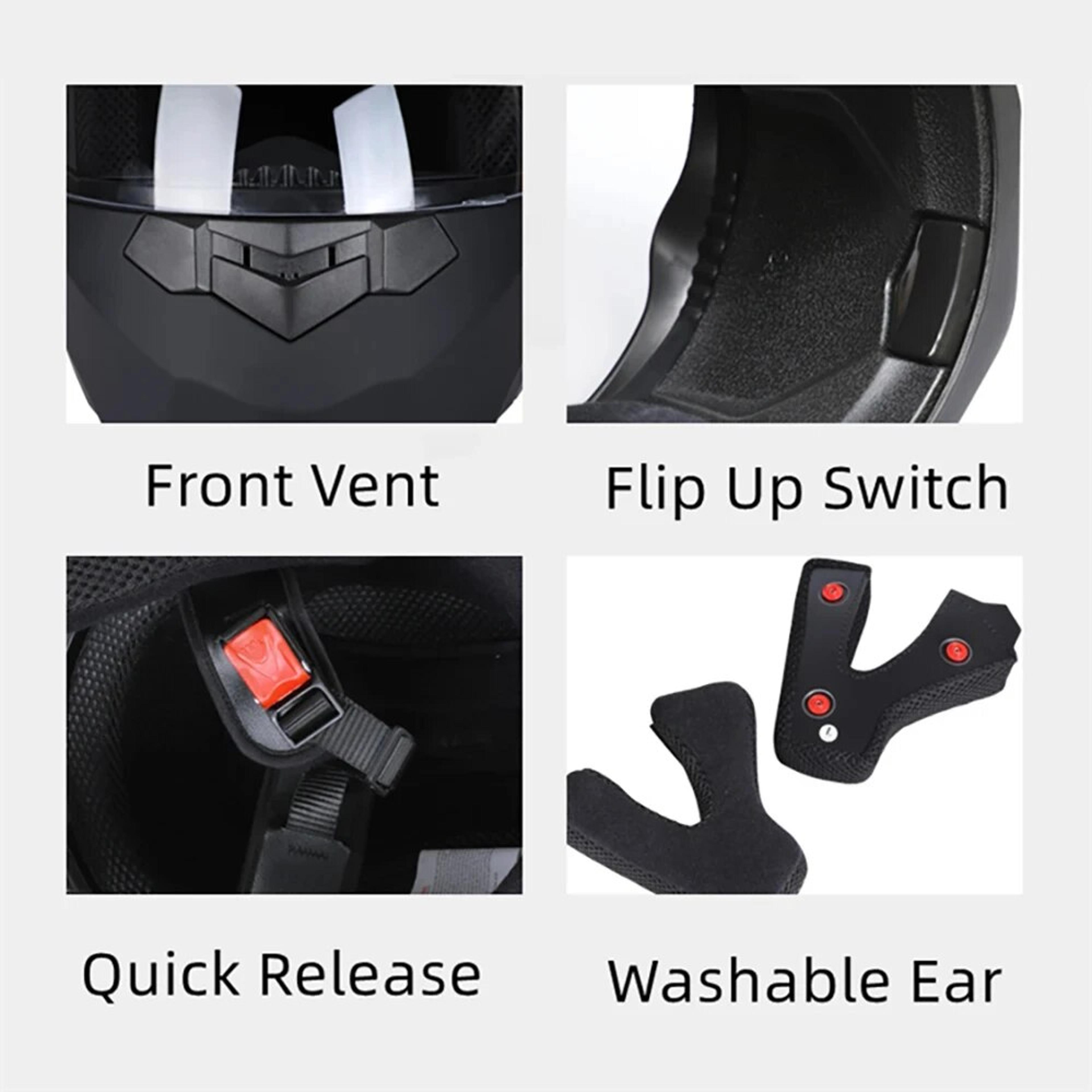 Fashion Modular Flip Up Helmets Personalised Dual Lens Motorcycle Helmet Motocross Racing Cascos Pa 3