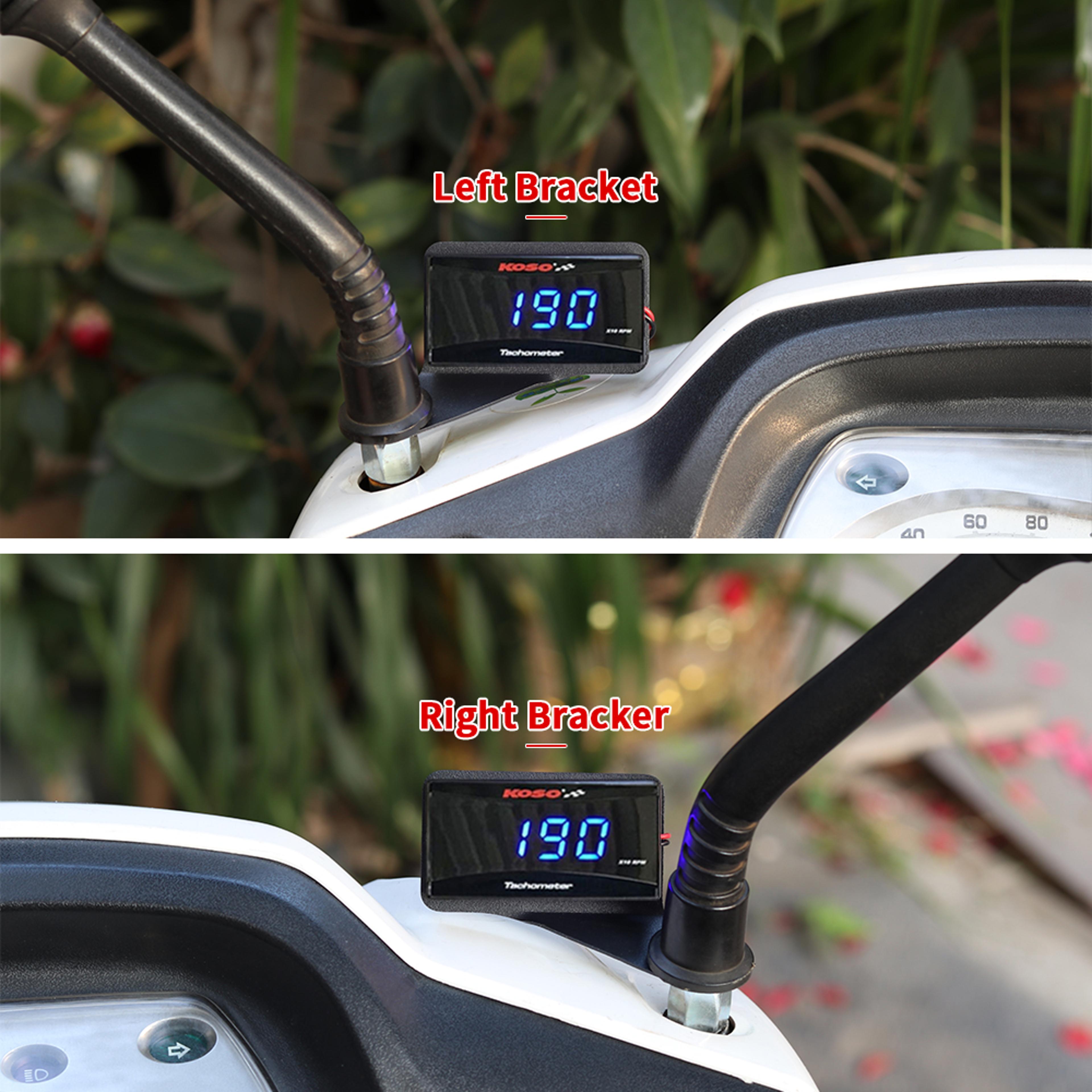 Motorcycle RPM Mini Meter Universal LCD Digital Tachometer Gauge Engine Tach Meter Display 1
