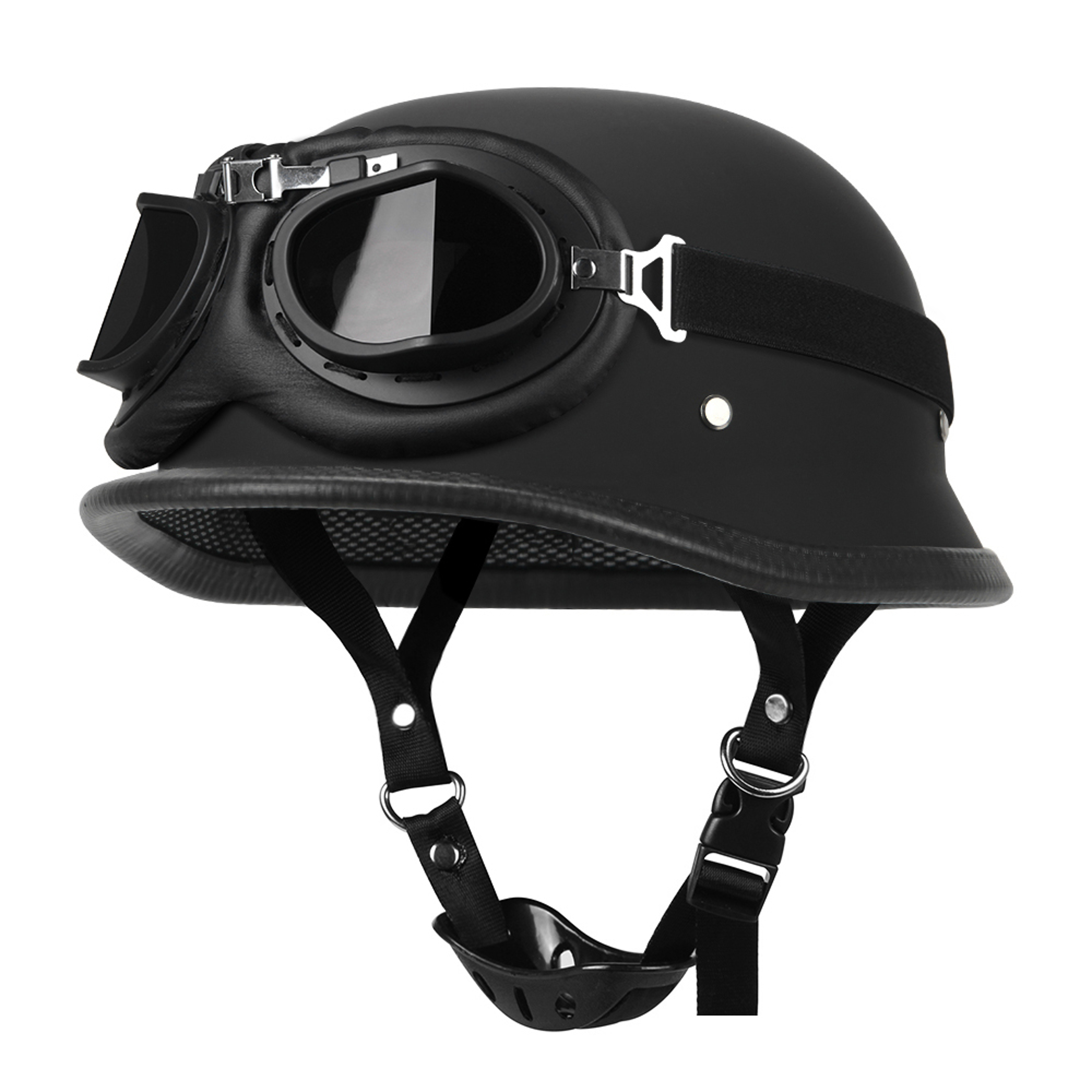 German Leather Vintage Motorcycle Helmet Half Open Face Biker Casco Moto Helmet Pilot Style 8