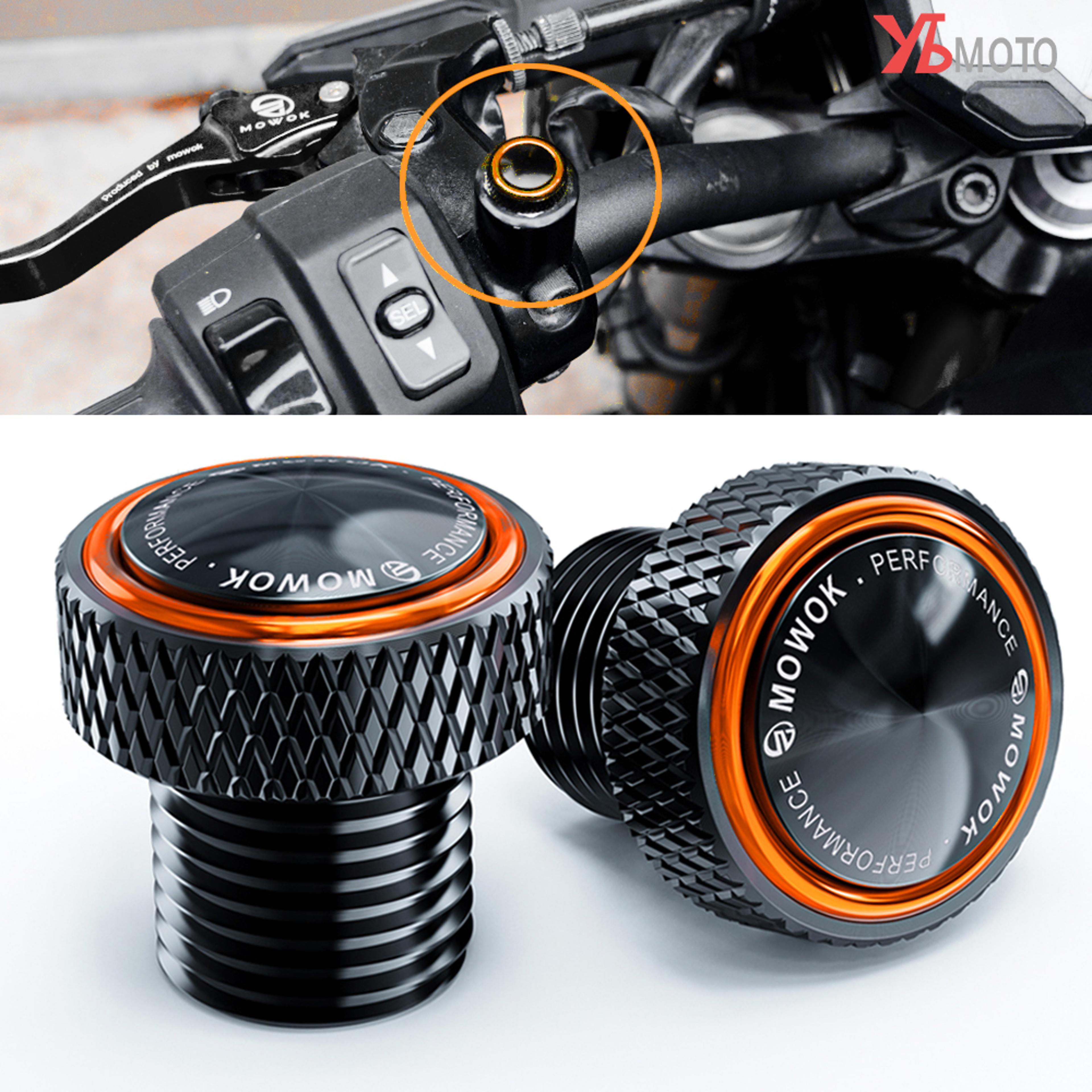 motorcycle rear mirror hole plugs, bolts screws