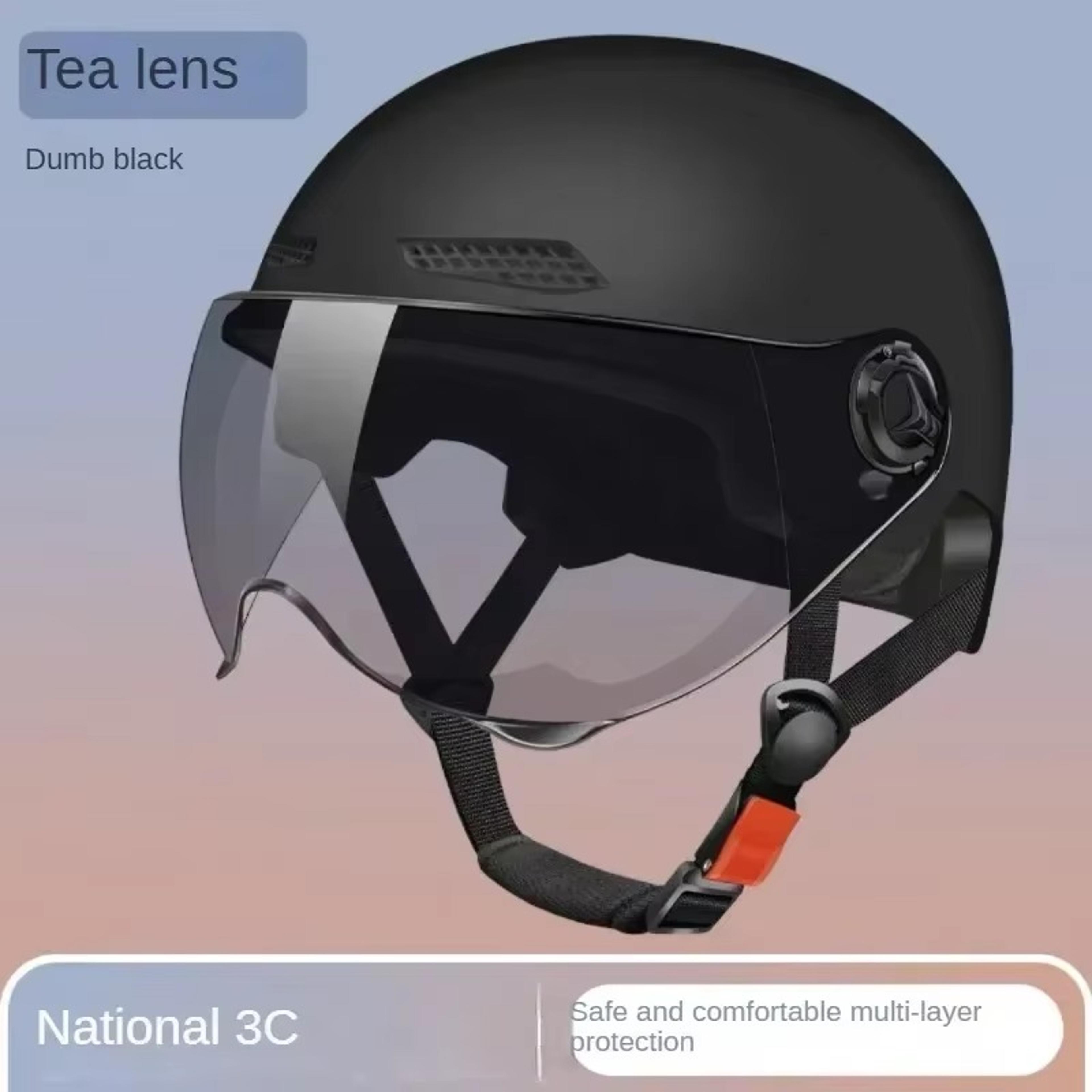 Mens And Womens Bicycle Safety Helmet Adult And Childrens Cartoon Motorcycle Half Helmet With Goggl 3