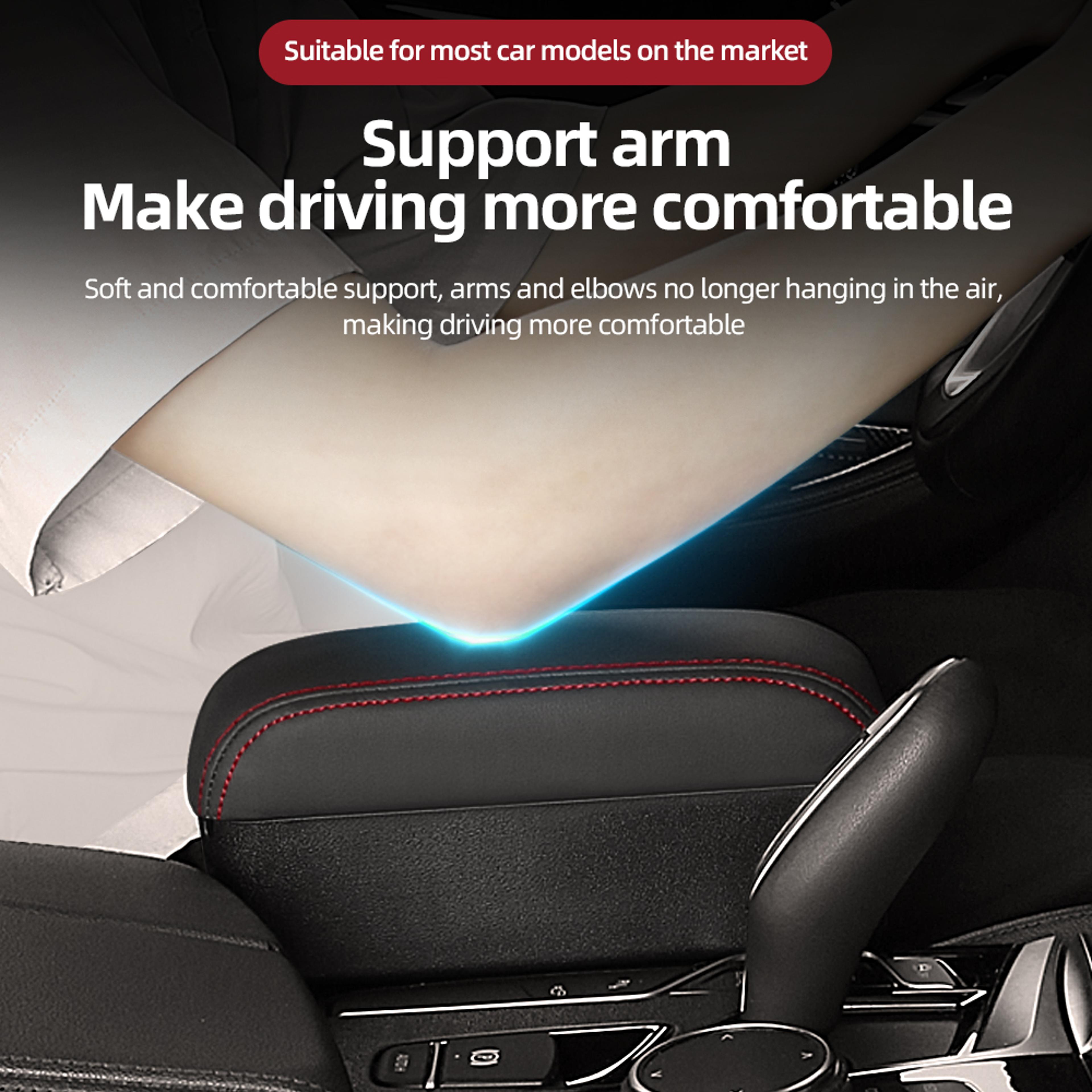 Car Center Console Gap Organizer Height Adjustable Liftable Tray Armrest Pad Elbow Support Storage  1
