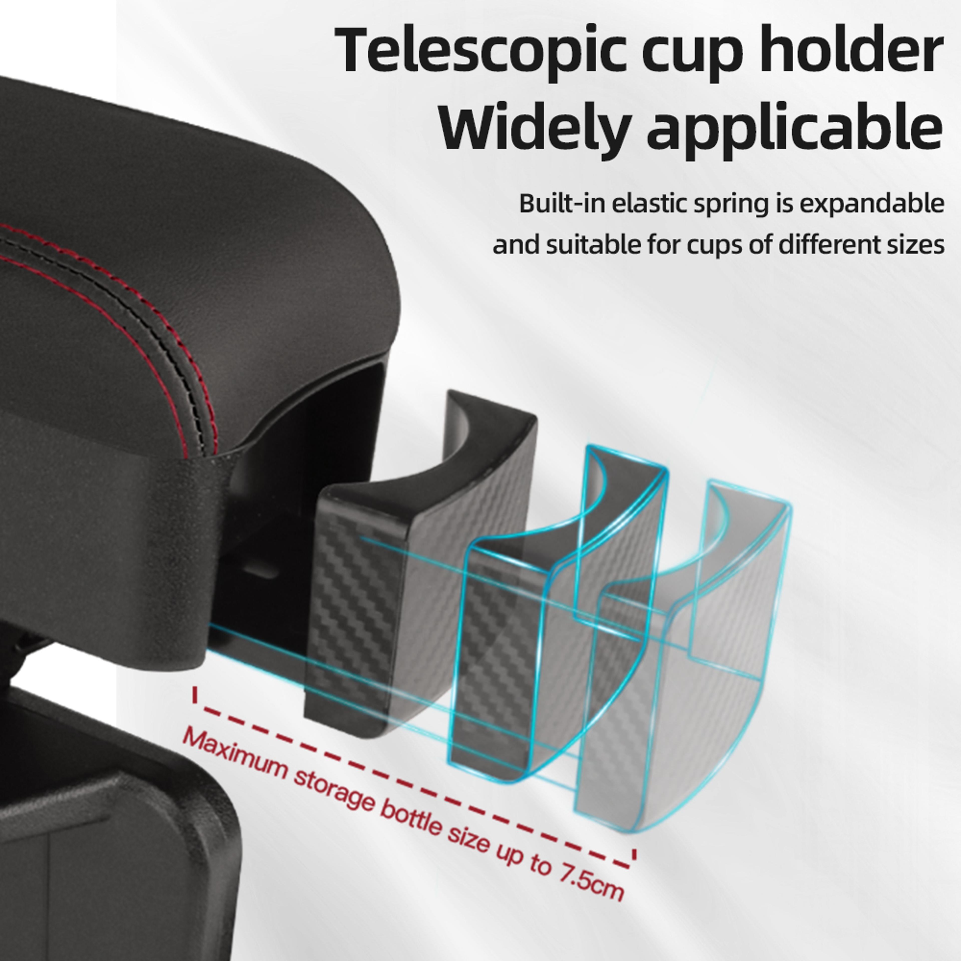 Car Center Console Gap Organizer Height Adjustable Liftable Tray Armrest Pad Elbow Support Storage  2