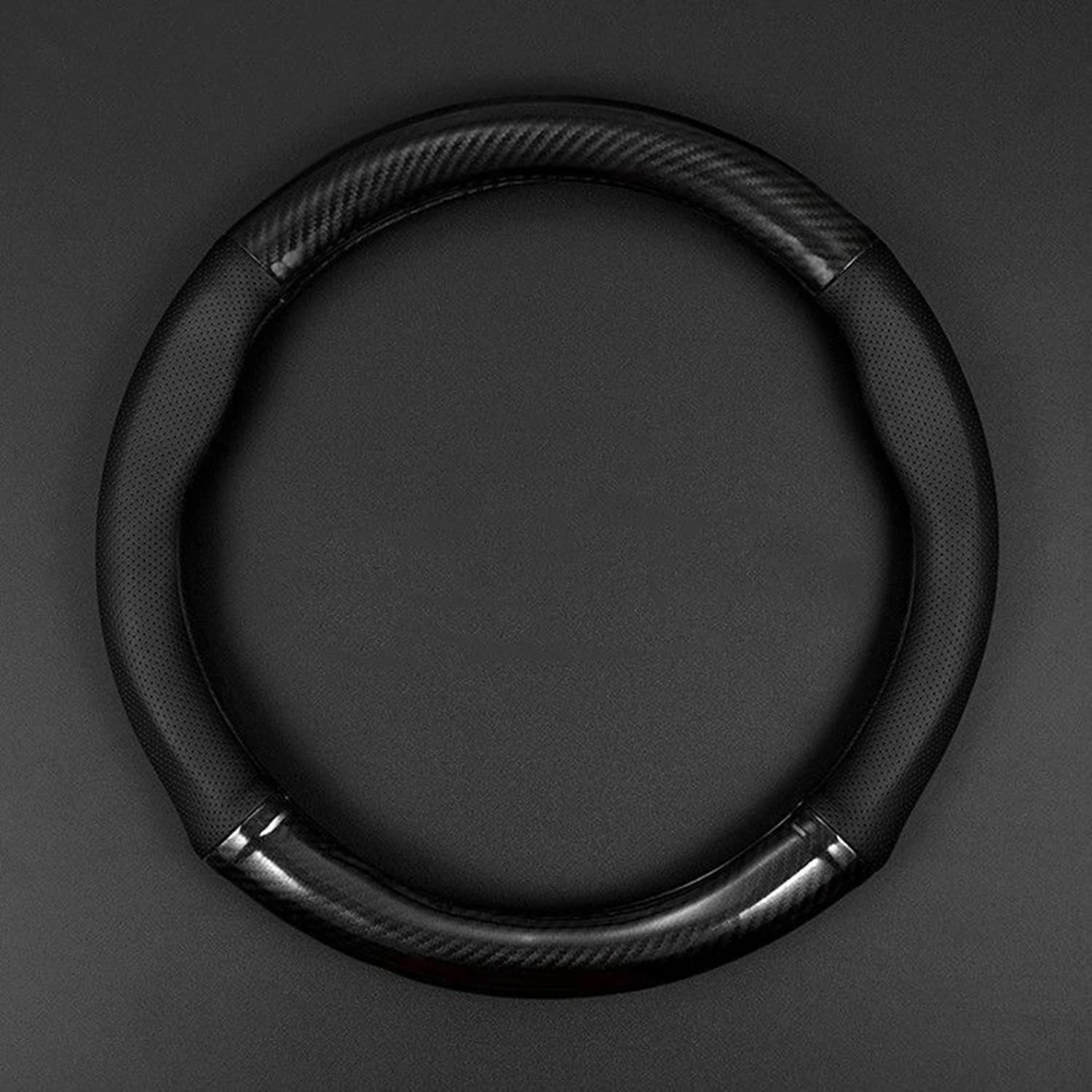 Carbon Fiber Leather Steering Wheel Cover Universal Fit Three Dimensional Anti Slip Trendy Car Inte 4