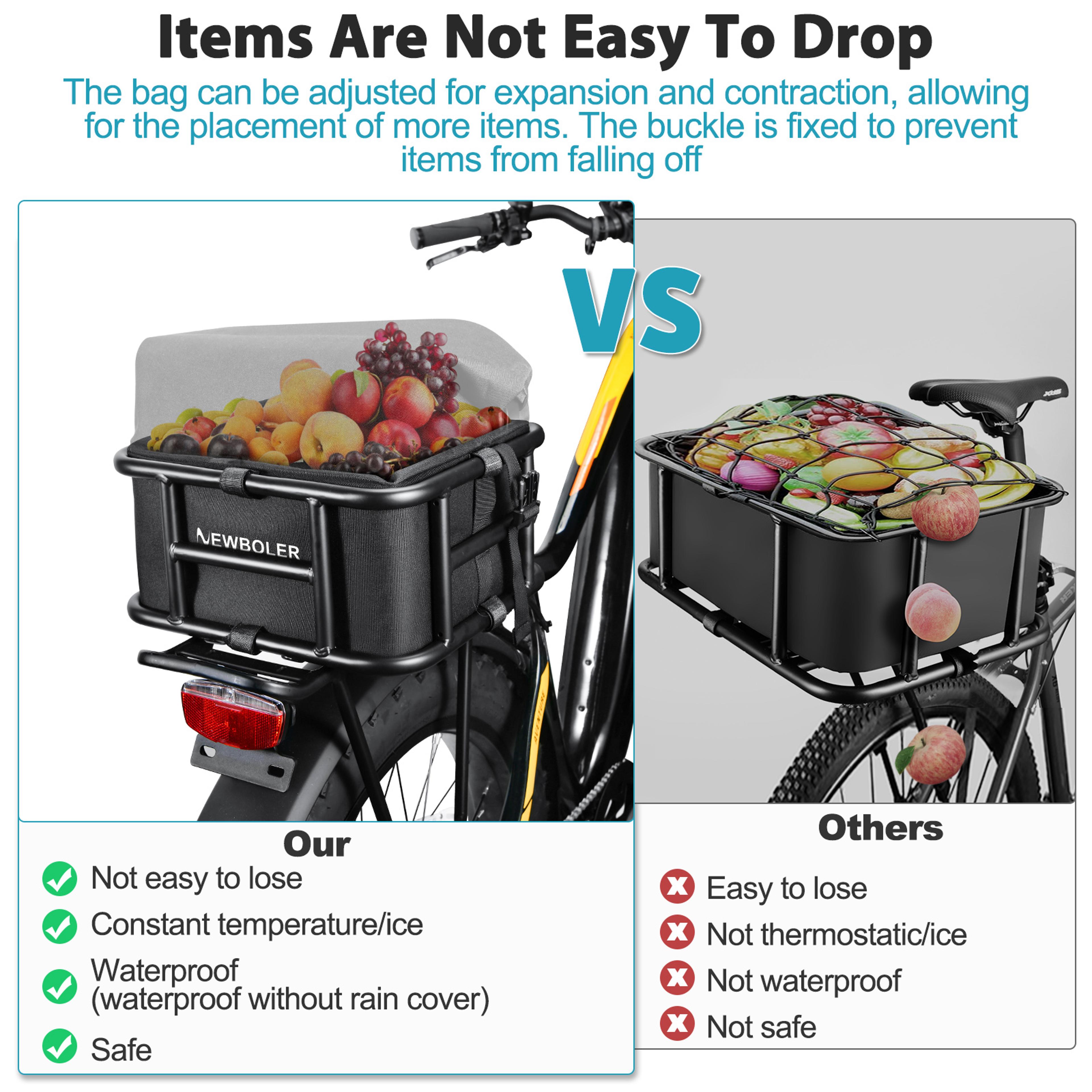 Bicycle Cargo Rack Bag Rear And Front EBike Basket Large Capacity Bike Basket For Travel And Daily  4