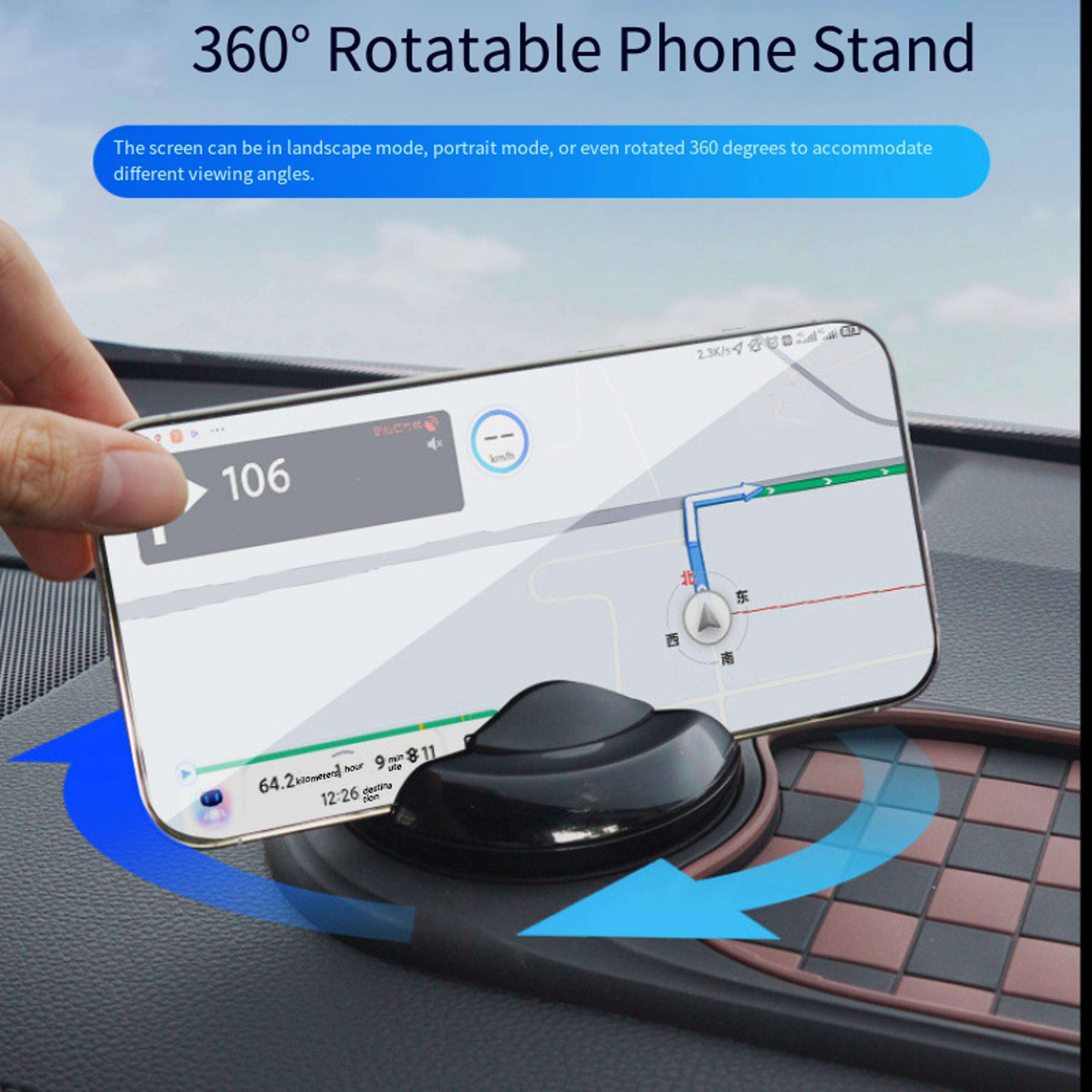 Non Slip Dashboard Mat With Rotation Phone Mount Car Anti Slip Holder Adhesive Dashboard Phone Stan 3