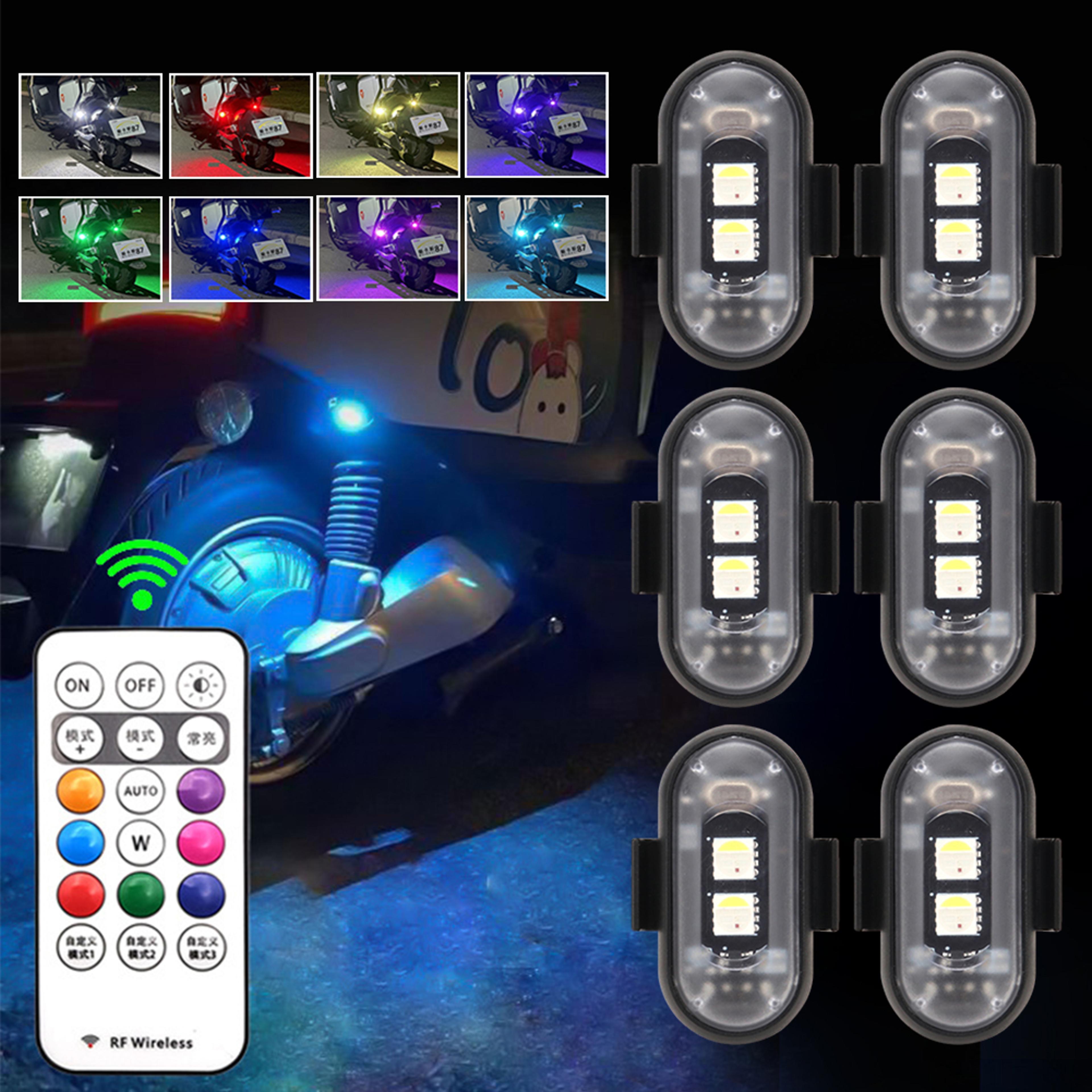 Motorcycle LED Flash Position Lights RGB Car Strobe Light Wireless Airplane Helicopter Warning Sign 0