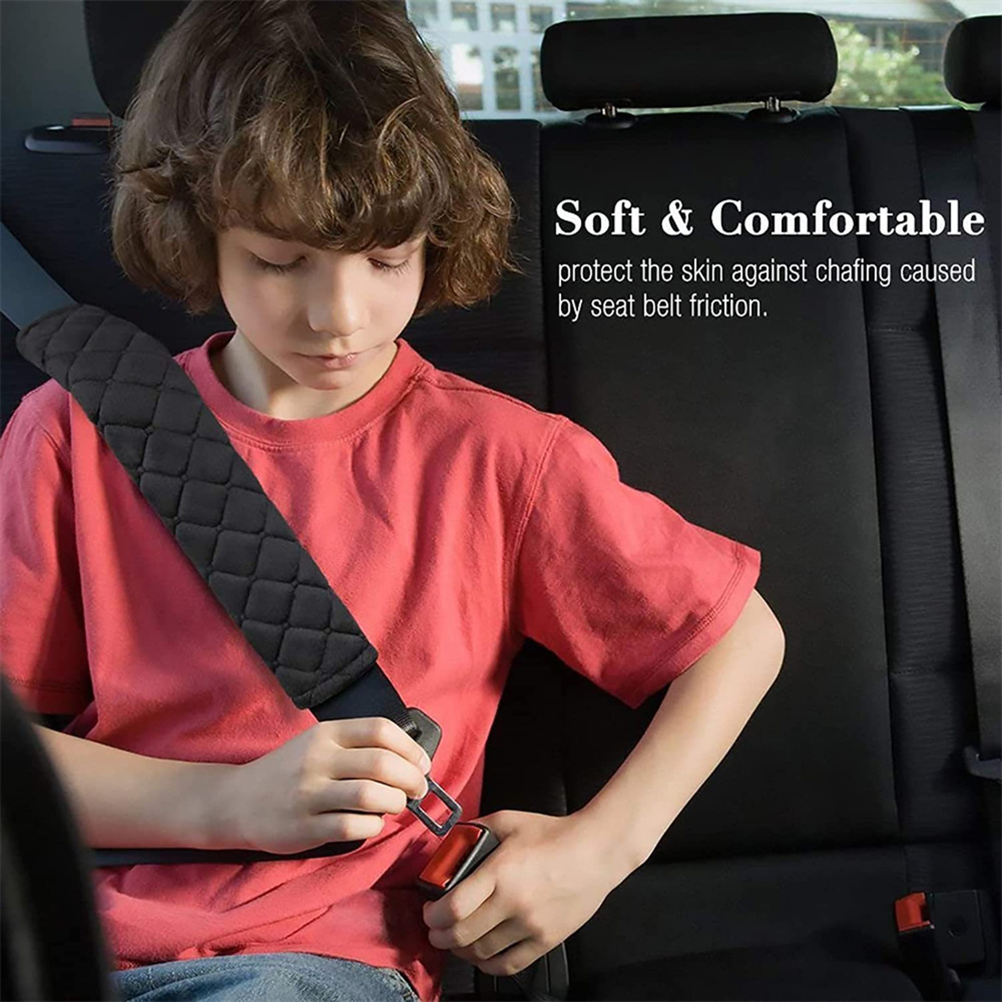 Soft Velvet Seat Belt Covers Adjustable Shoulder Protectors Comfortable Car Pads 0