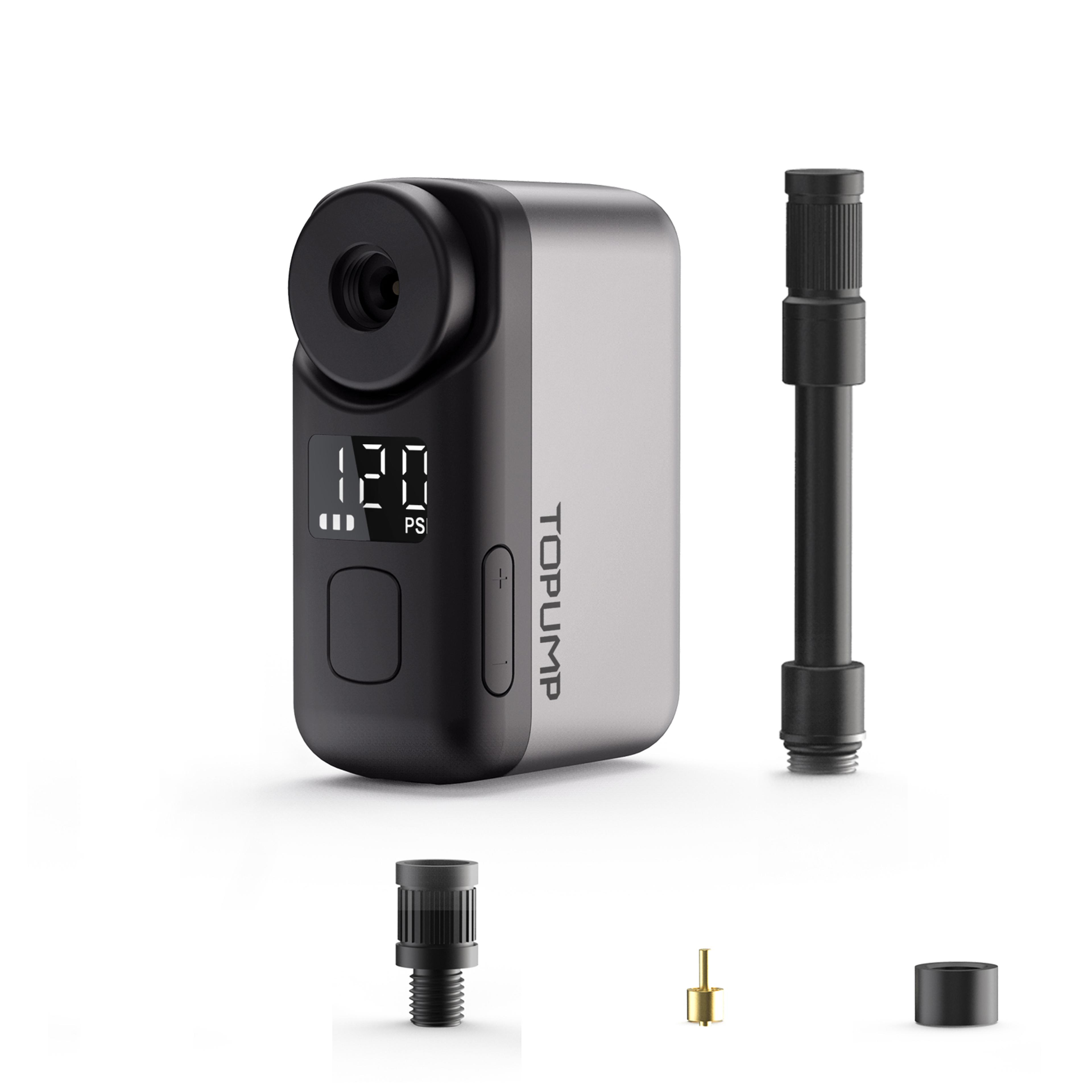 cordless tire inflator for bike, pro mini portable electric pump, max 450mah battery, digital screen, fast charging