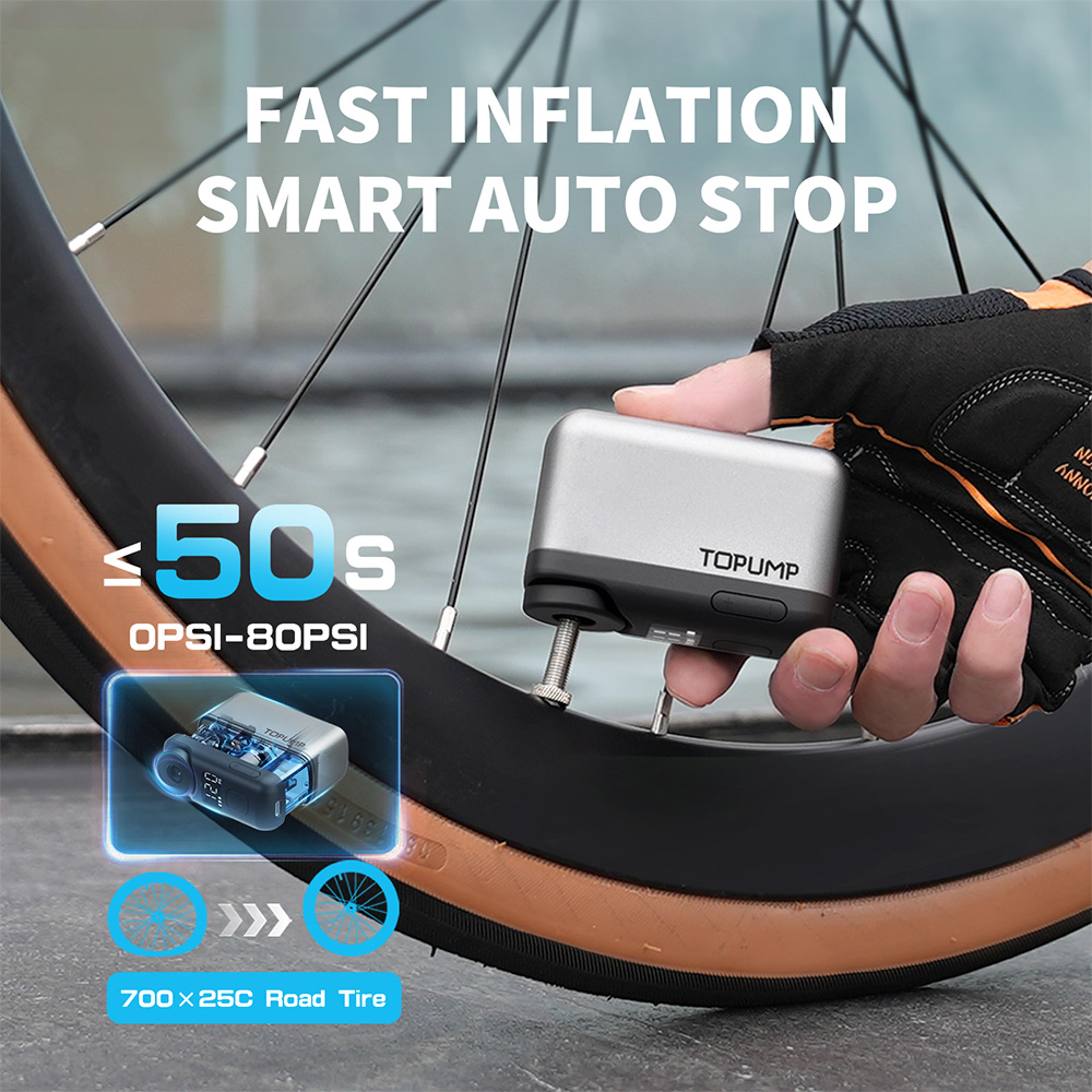 Cordless Tire Inflator For Bike PRO Mini Portable Electric Pump Max 450mAh Battery Digital Screen F 1