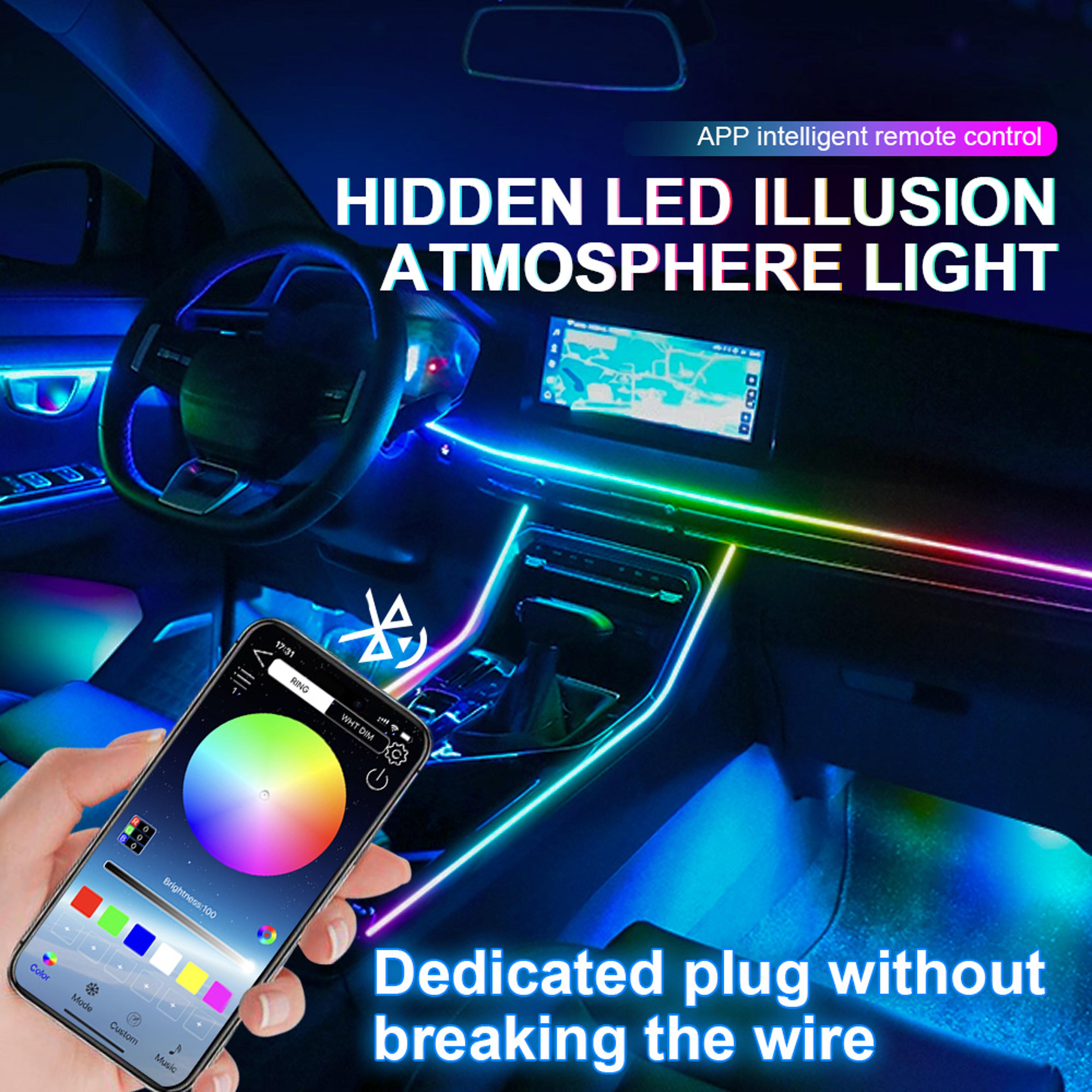 RGB LED Car Ambient Lights Interior Rainbow Atmosphere Kit Acrylic Strips Symphony Streamer 1