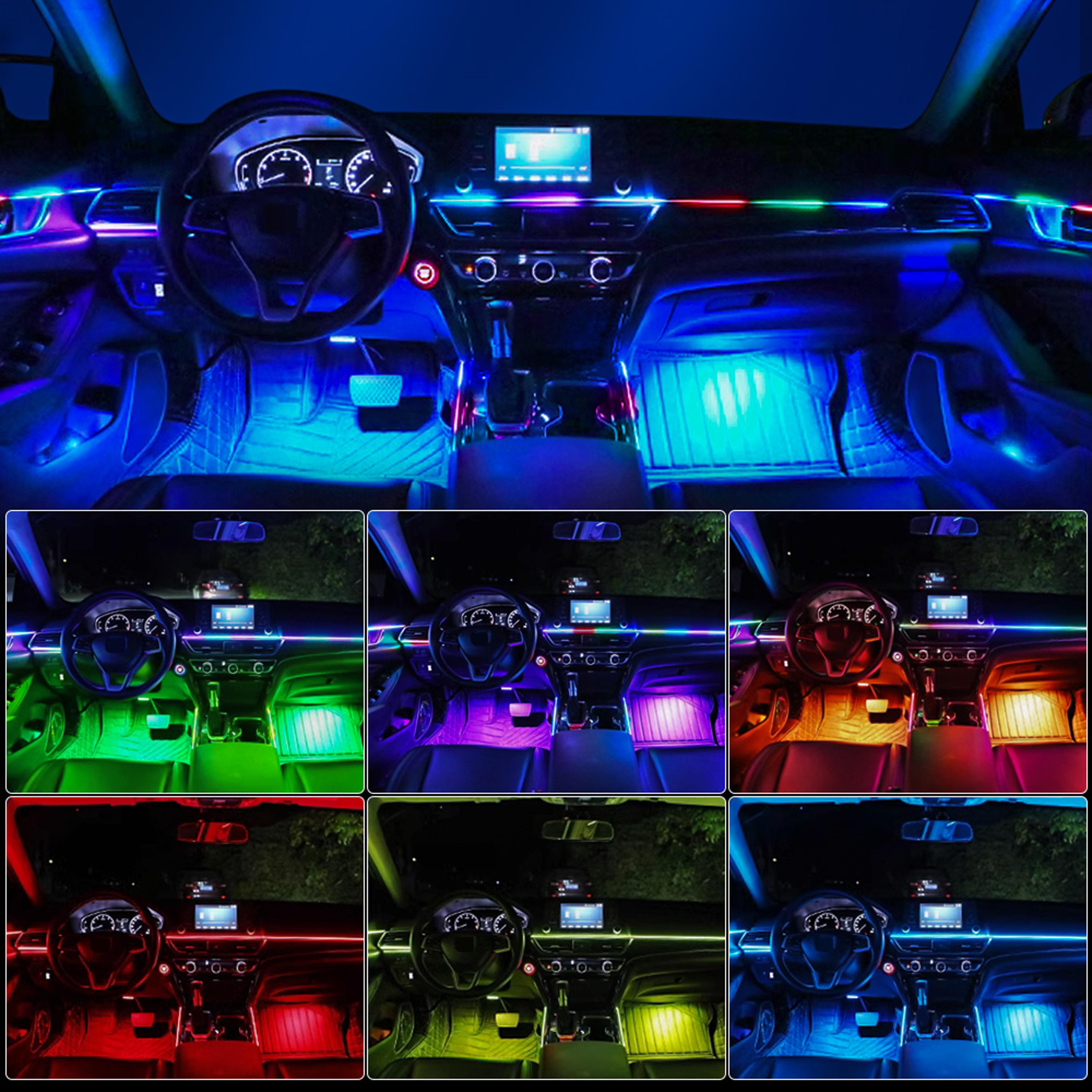 RGB LED Car Ambient Lights Interior Rainbow Atmosphere Kit Acrylic Strips Symphony Streamer 2