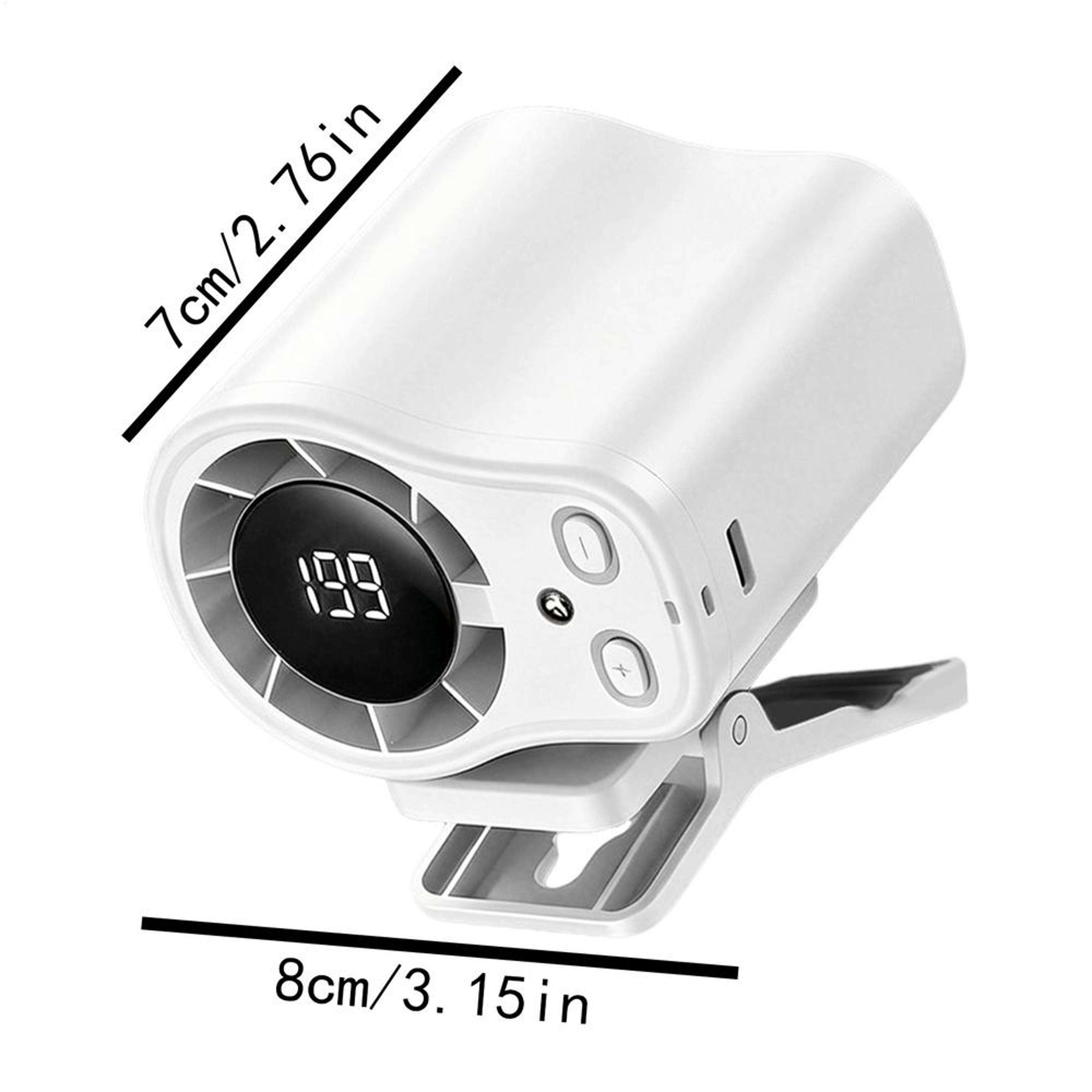 Portable Car Fan USB Rechargeable Clip On Desk Fan With LED Display And Degree Rotation 6