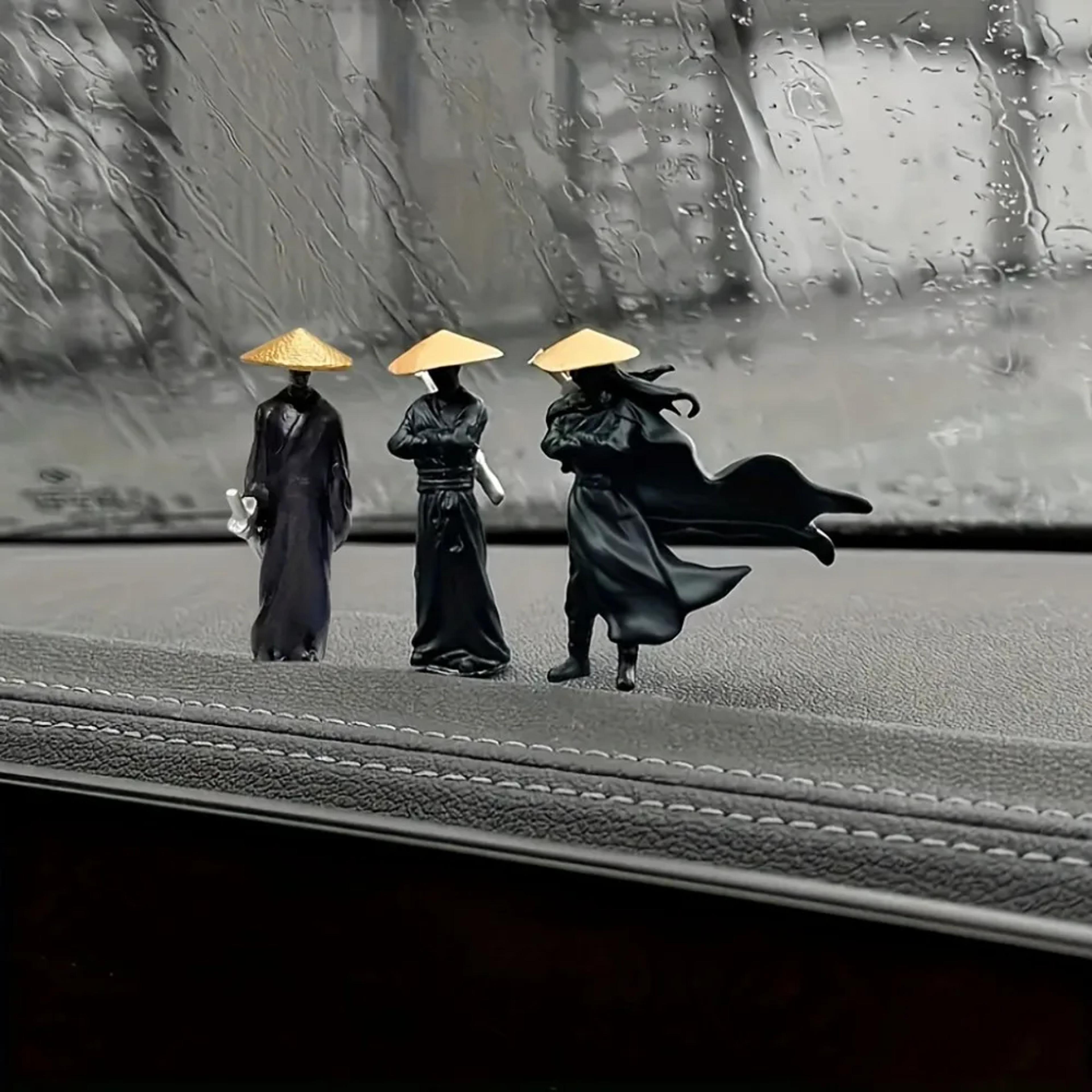 Mini Samurai Statue Set Japanese Samurai Figurines For Car Dashboard And Desk Decor 1