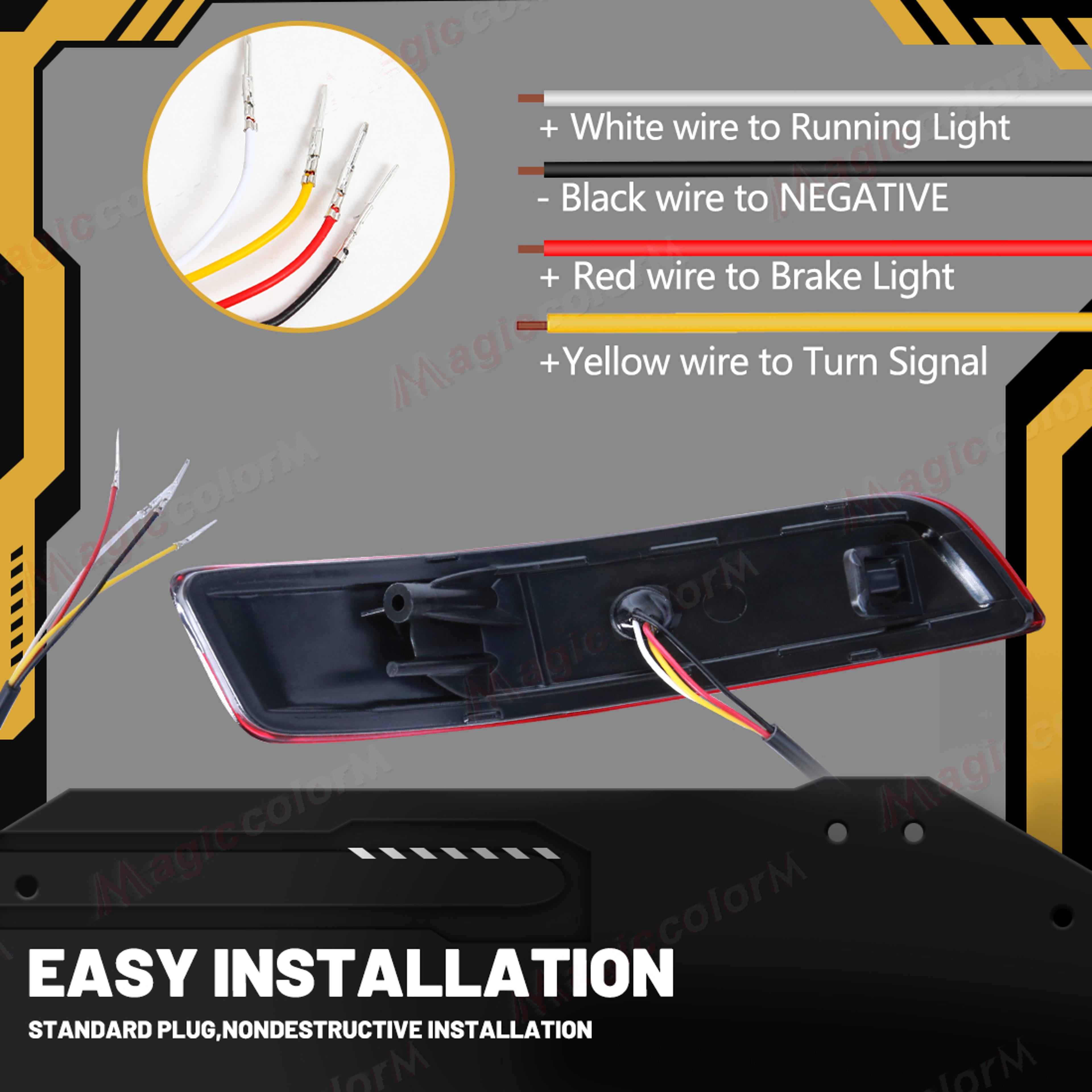 LED Bumper Reflector Lights With Dynamic Turn Signal For Toyota Corolla Altis  Lexus 3