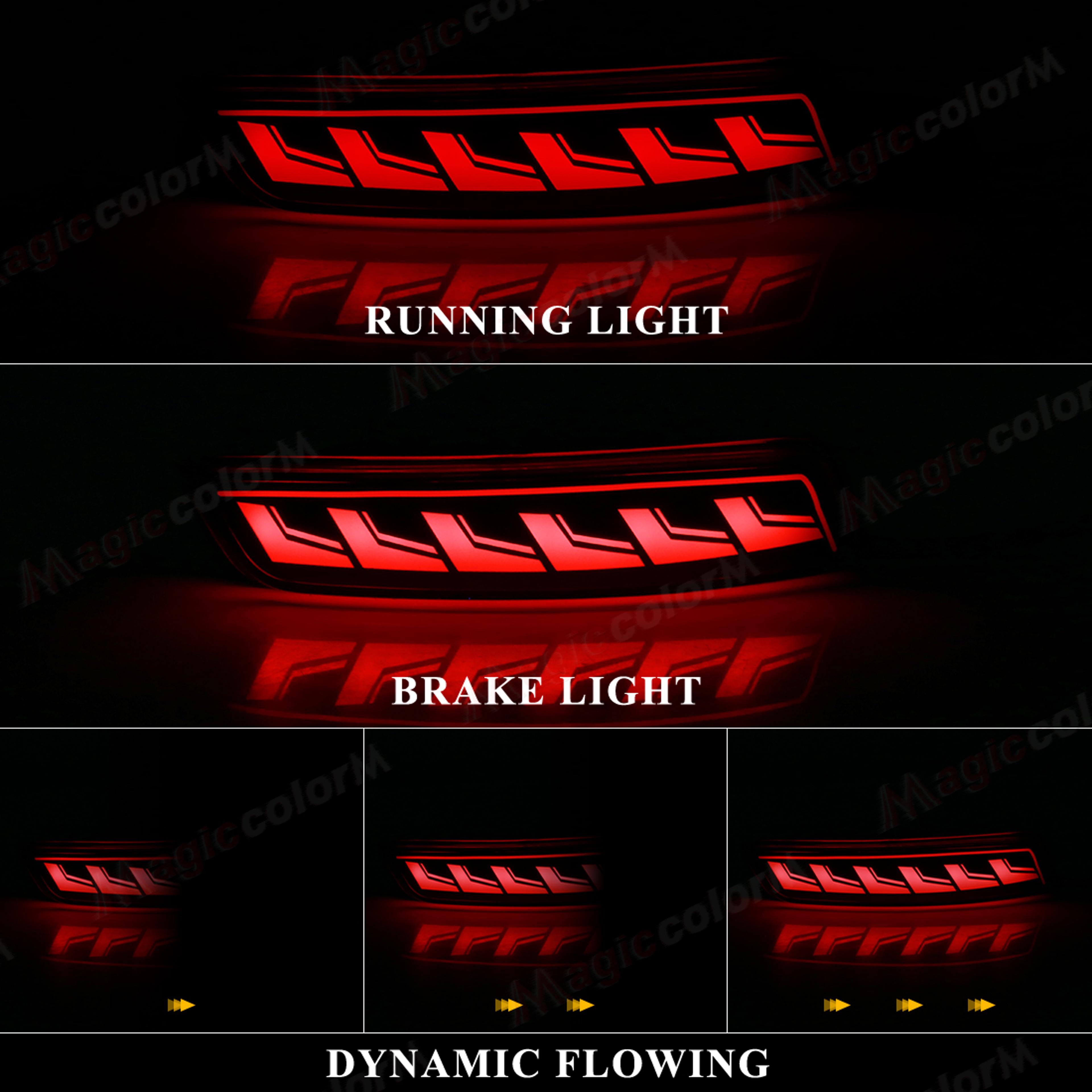 LED Bumper Reflector Lights With Dynamic Turn Signal For Toyota Corolla Altis  Lexus 6