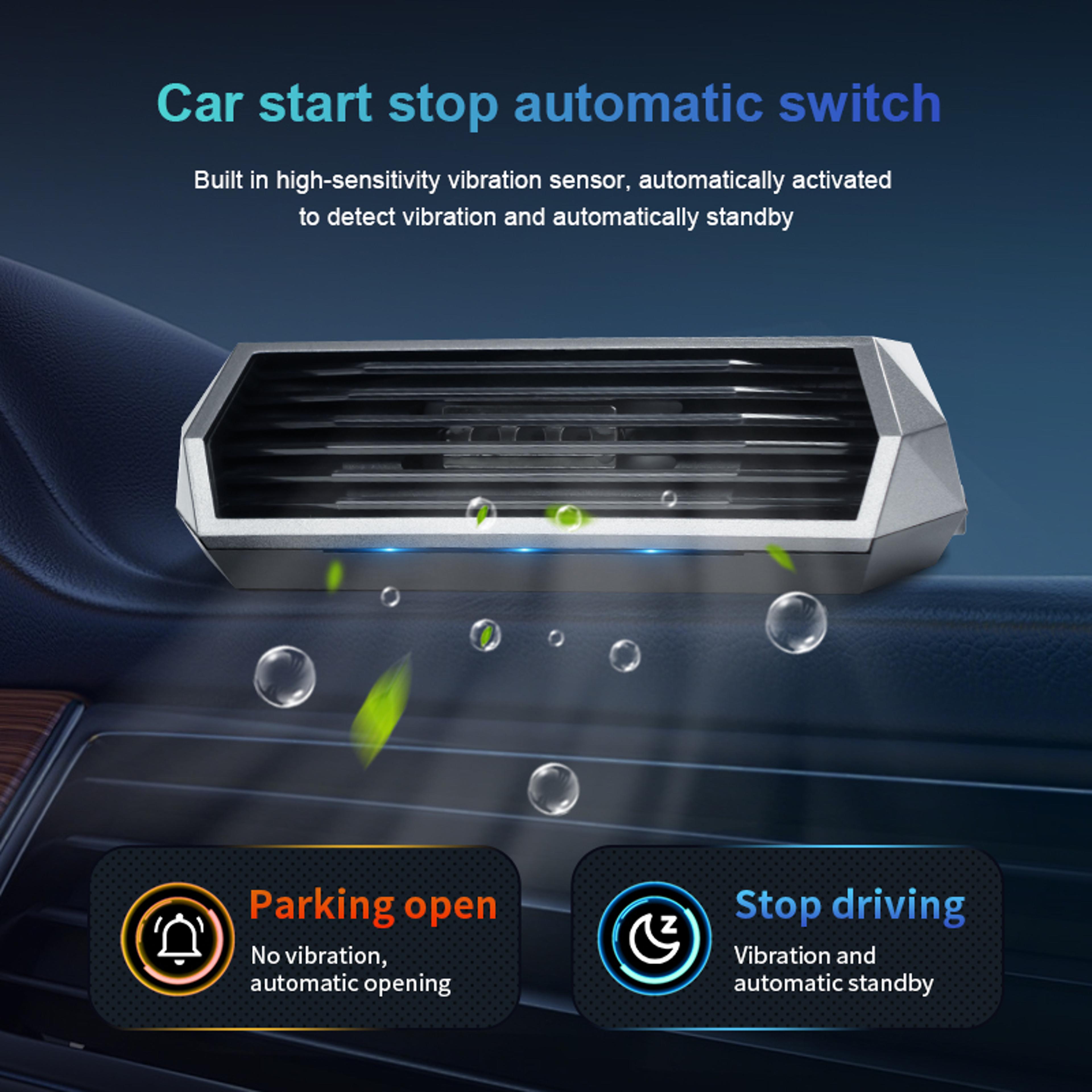 Solar Car Air Purifier Automatic Air Cleaner With Vibration Sensor For Fresh Vehicle Air 5