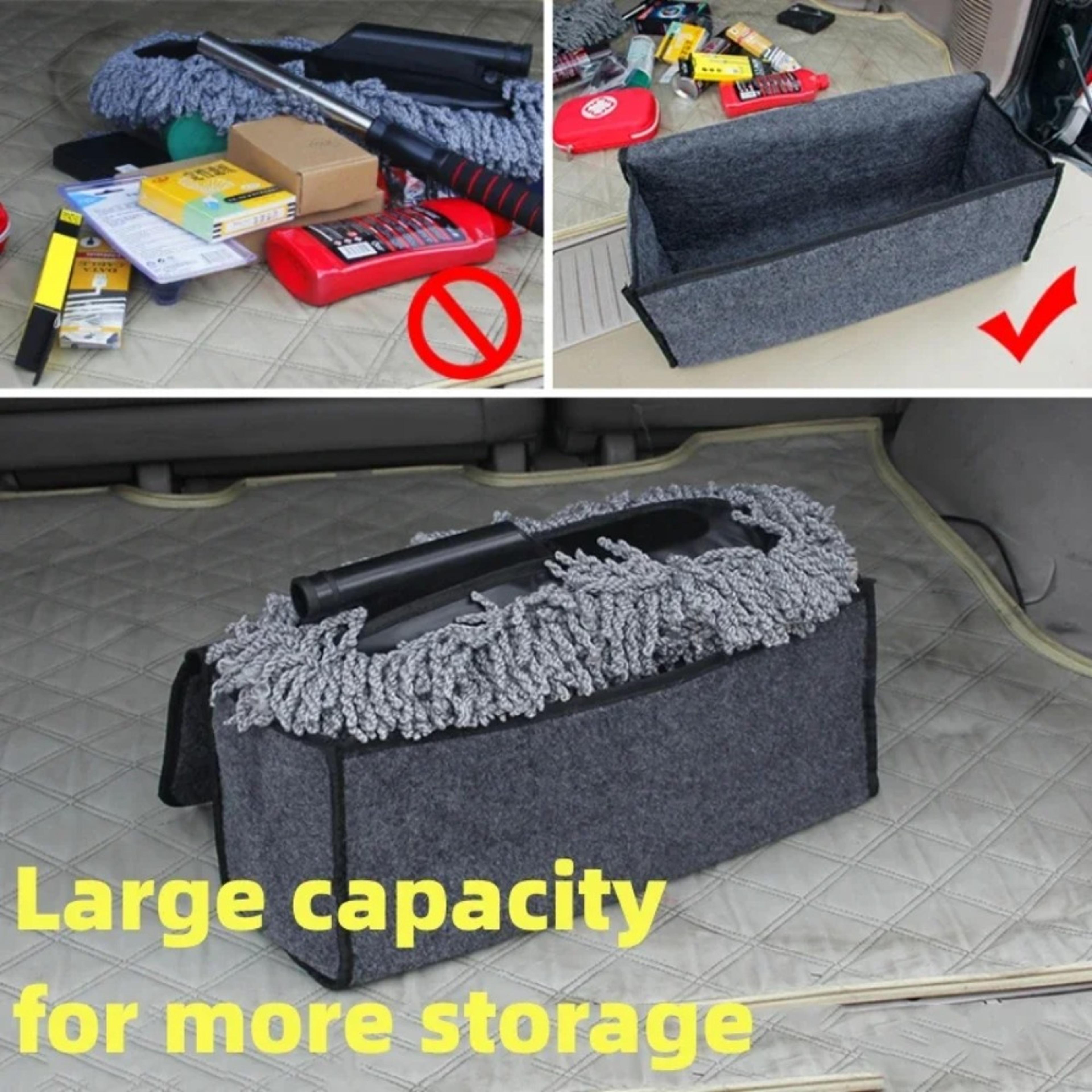 Large Car Trunk Organizer Foldable Car Boot Storage Organizer With Anti Slip Compartments 2