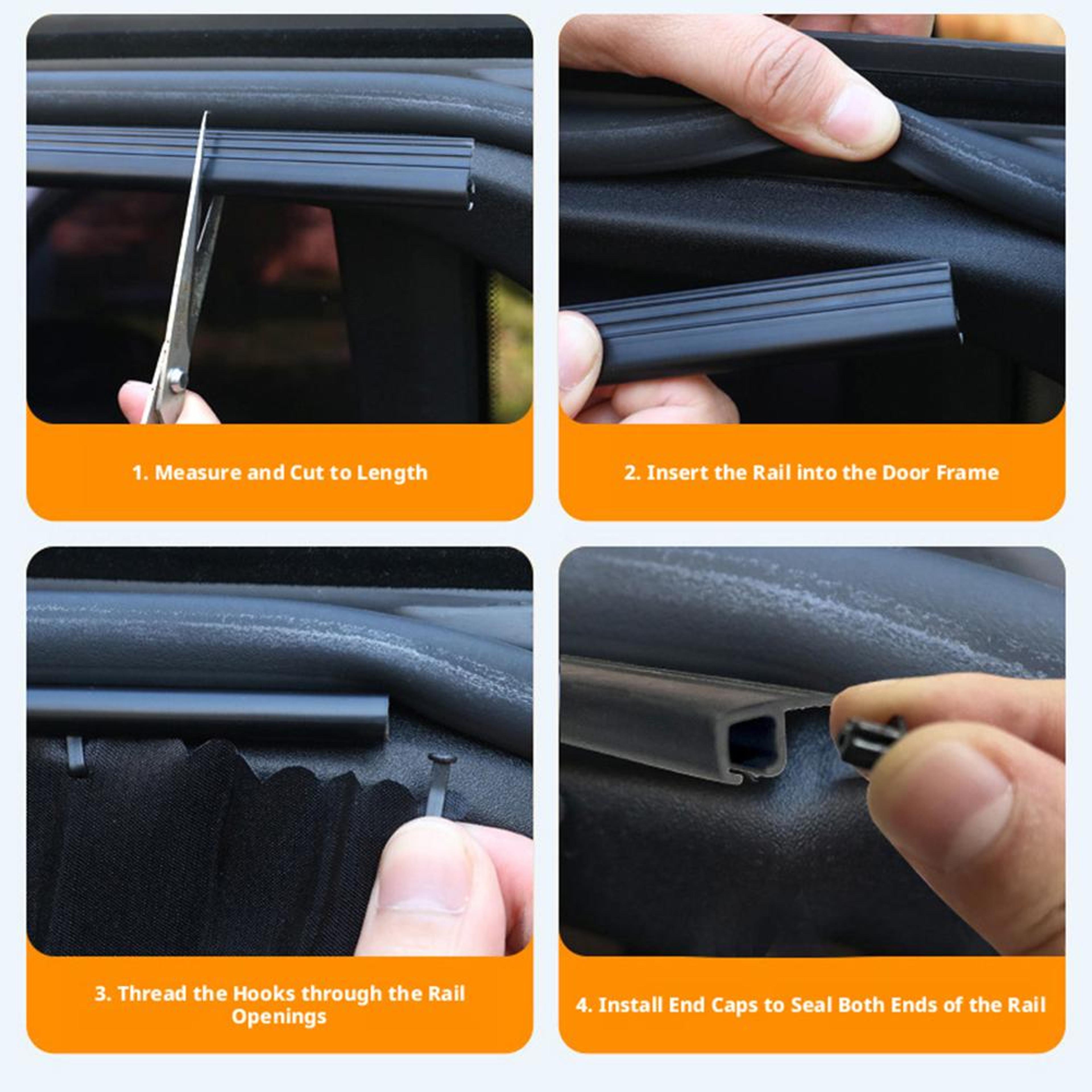 Automatic Telescopic Car Side Window Sun Shade UV Heat Shield Curtain 5