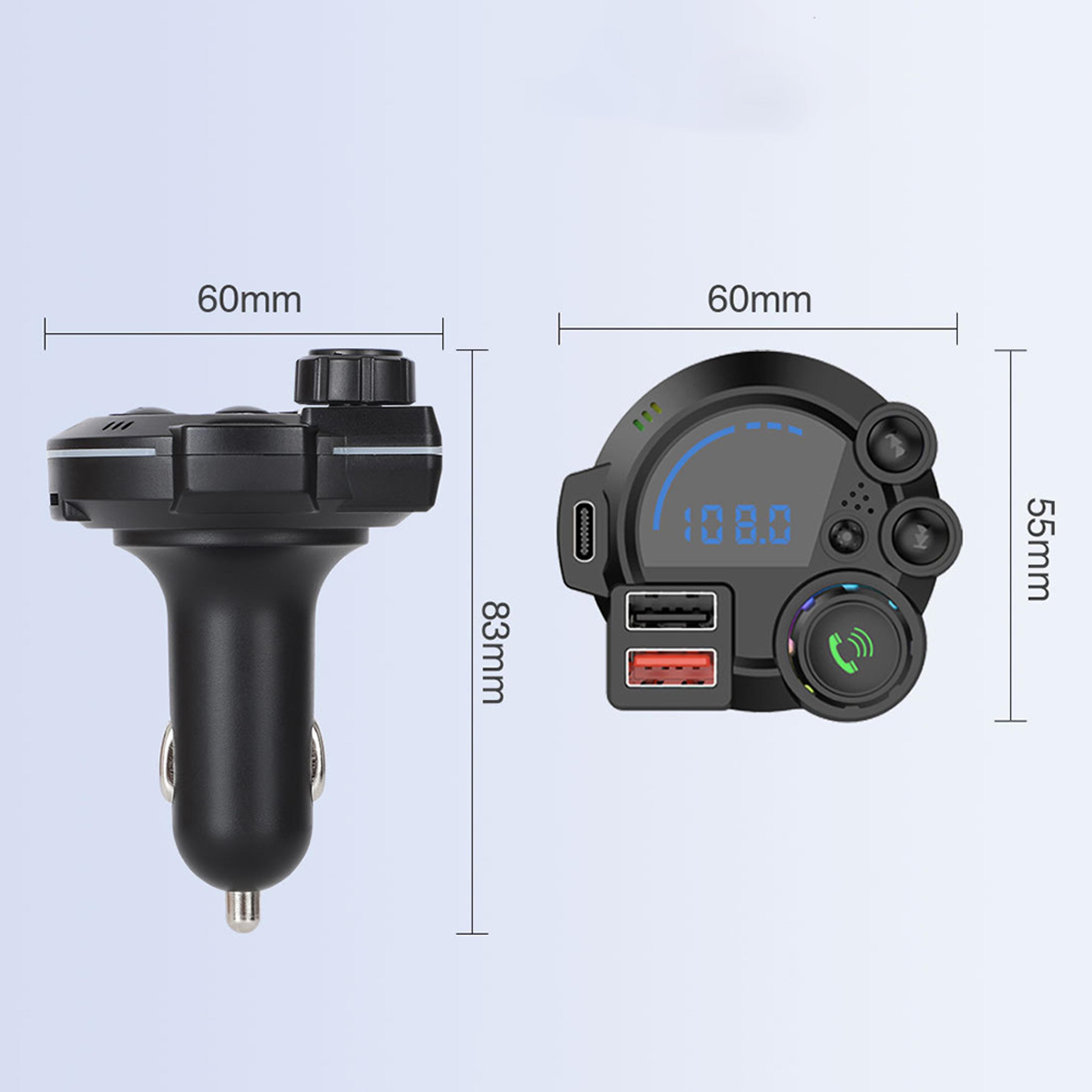 Bluetooth FM Transmitter With Fast Charge Car Adapter Handsfree Player 5
