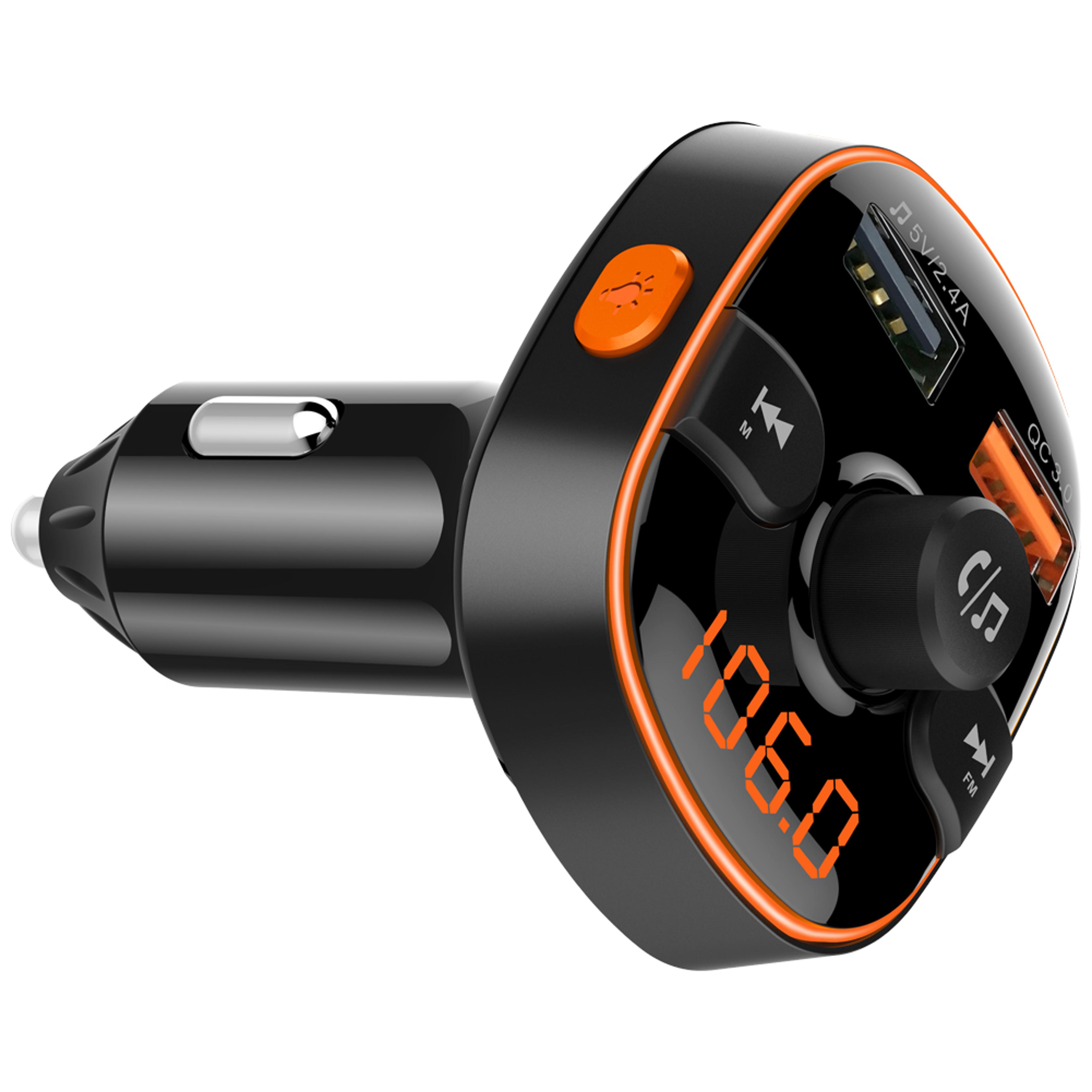 Car Bluetooth MP3 Player FM Transmitter With Dual USB Quick Charge And Ambient Light Display 4