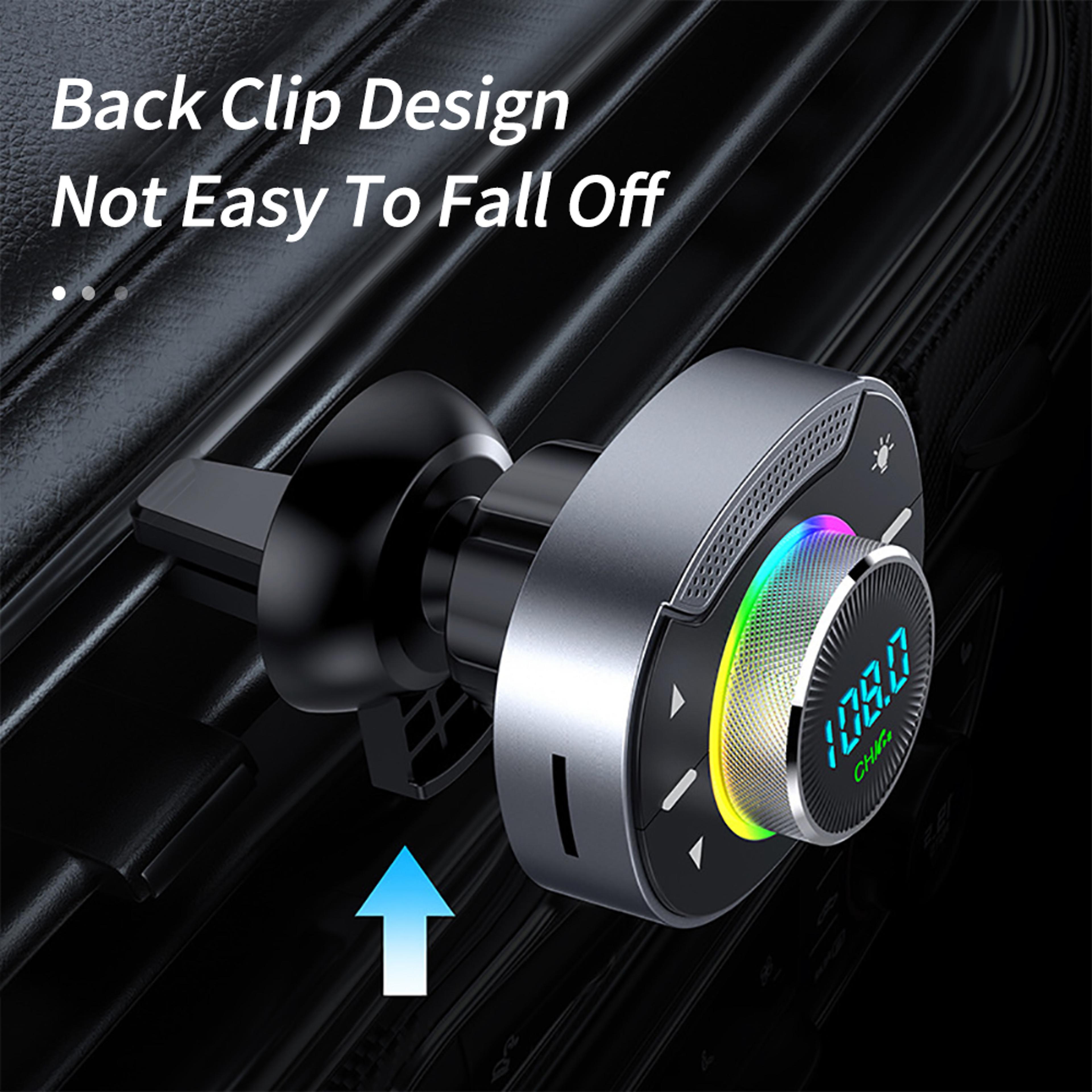 Bluetooth FM Transmitter With Fast Car Charger Handsfree Audio Adapter 2