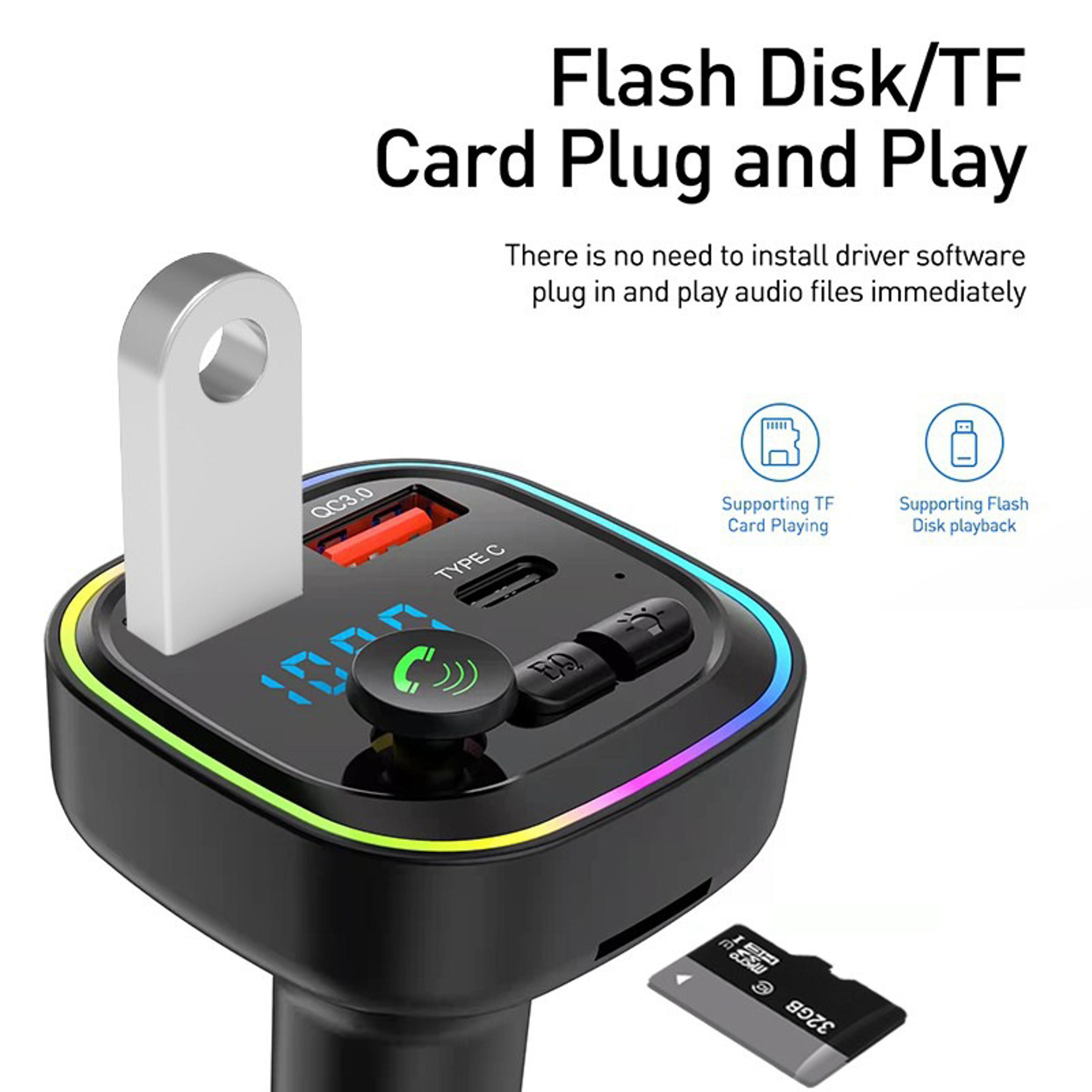 Bluetooth FM Transmitter Car Bluetooth Adapter With Fast Charger Dual USB  Type C Hands Free Car Ki 1
