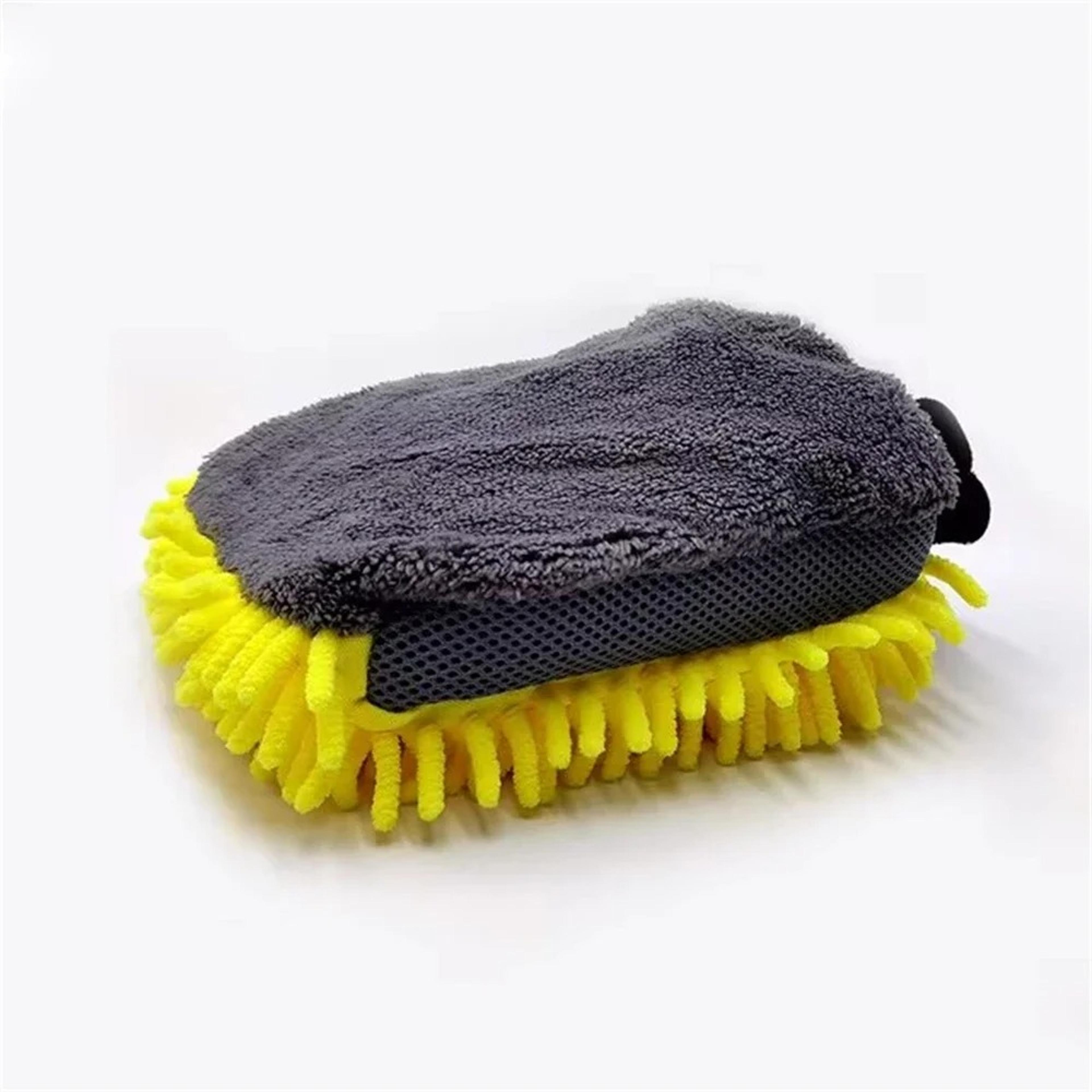 Double Sided Microfiber Car Wash Mitt Scratch Free Chenille Cleaning Glove For Interior  Exterior C 3
