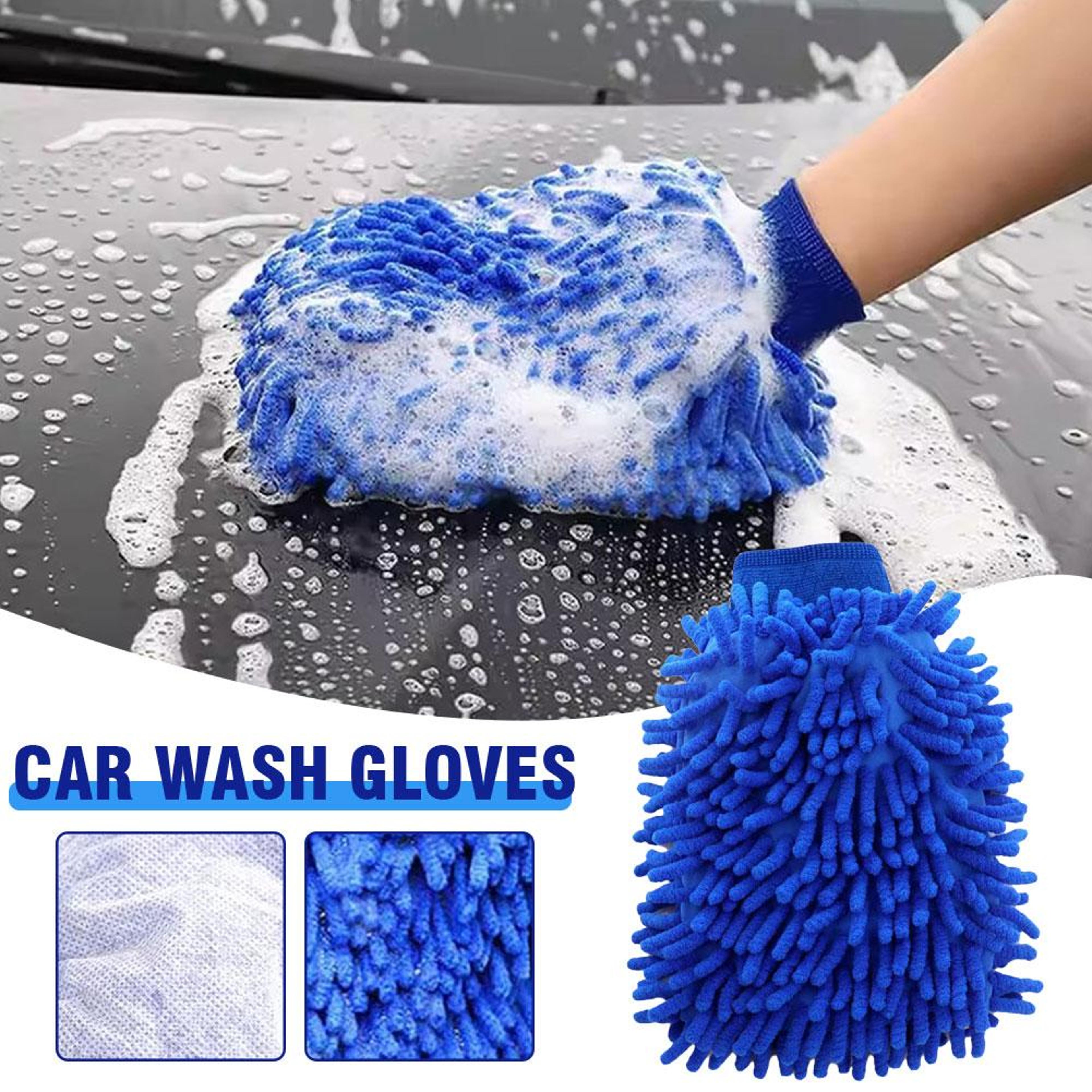 Microfiber Car Wash Mitt Scratch Free Car Cleaning Glove For Auto Detailing  Waxing 1
