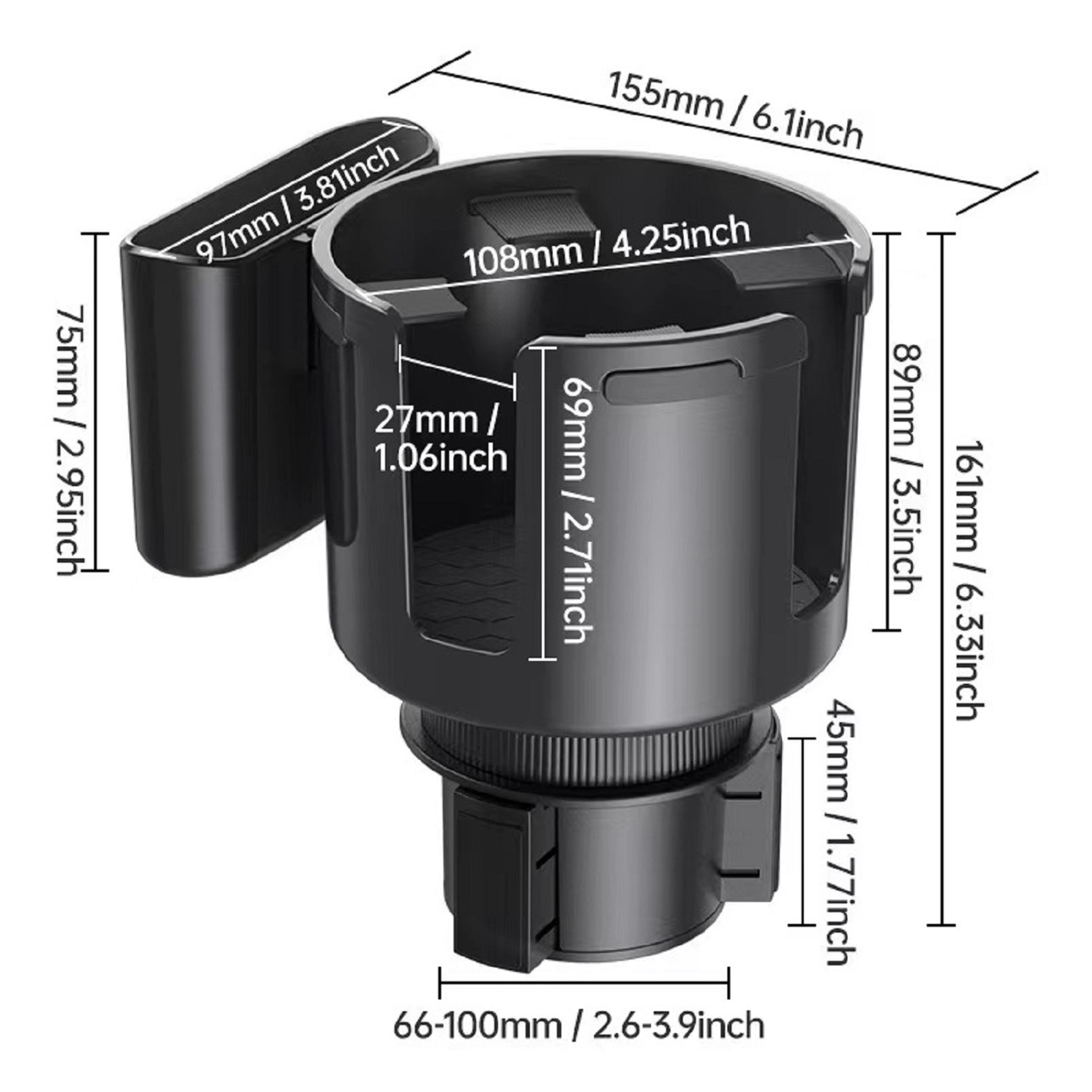 Premium Car Cup Holder Expander With Phone Holder Adjustable Cupholder Adapter Organizer 5