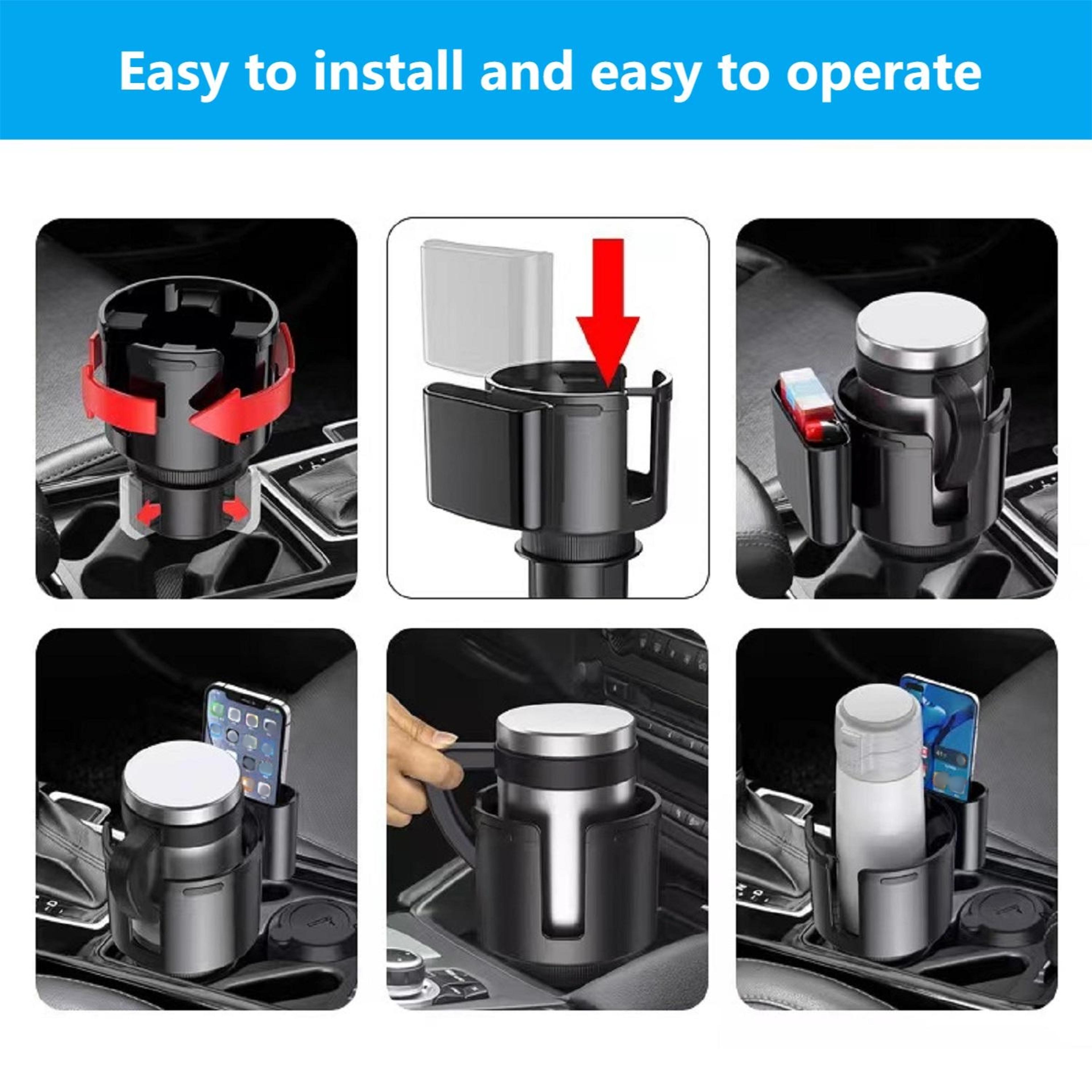 Premium Car Cup Holder Expander With Phone Holder Adjustable Cupholder Adapter Organizer 1