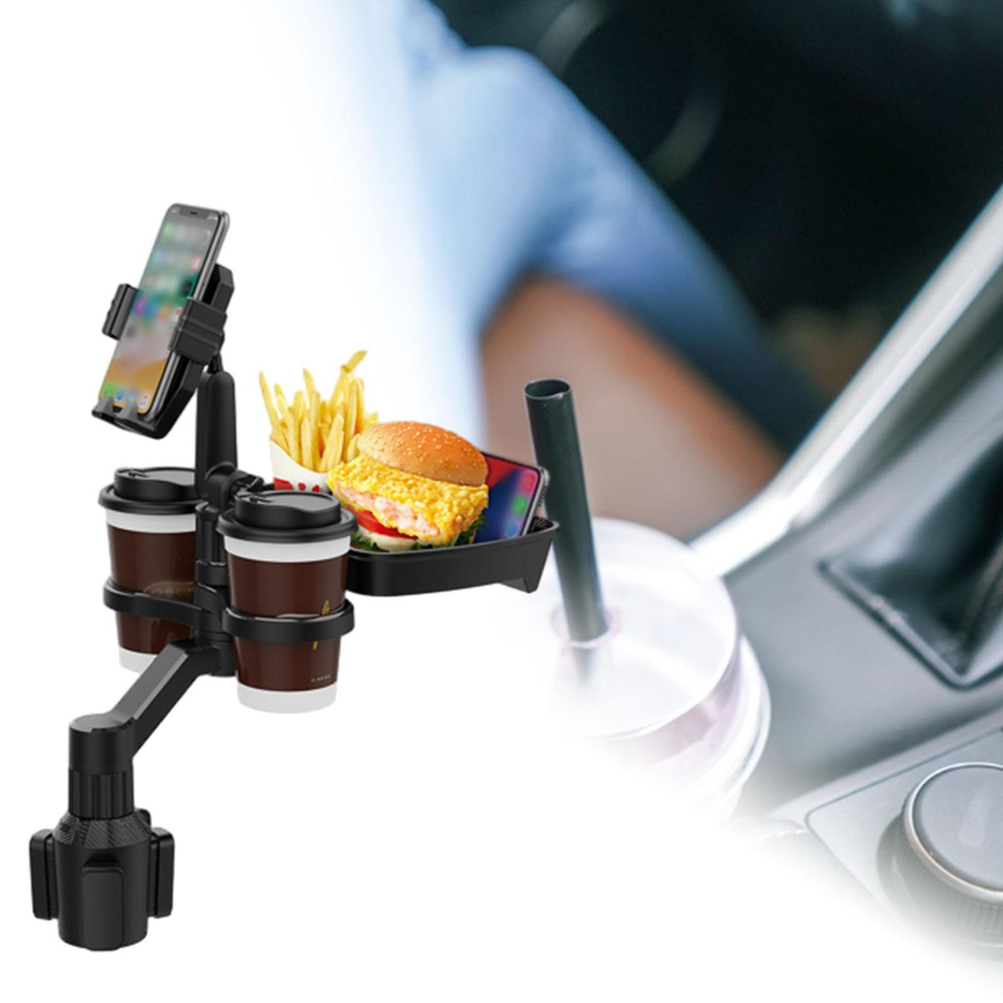 Car Cup Holder Expander With Drink And Snack Holder For Large Bottles And Mugs 3