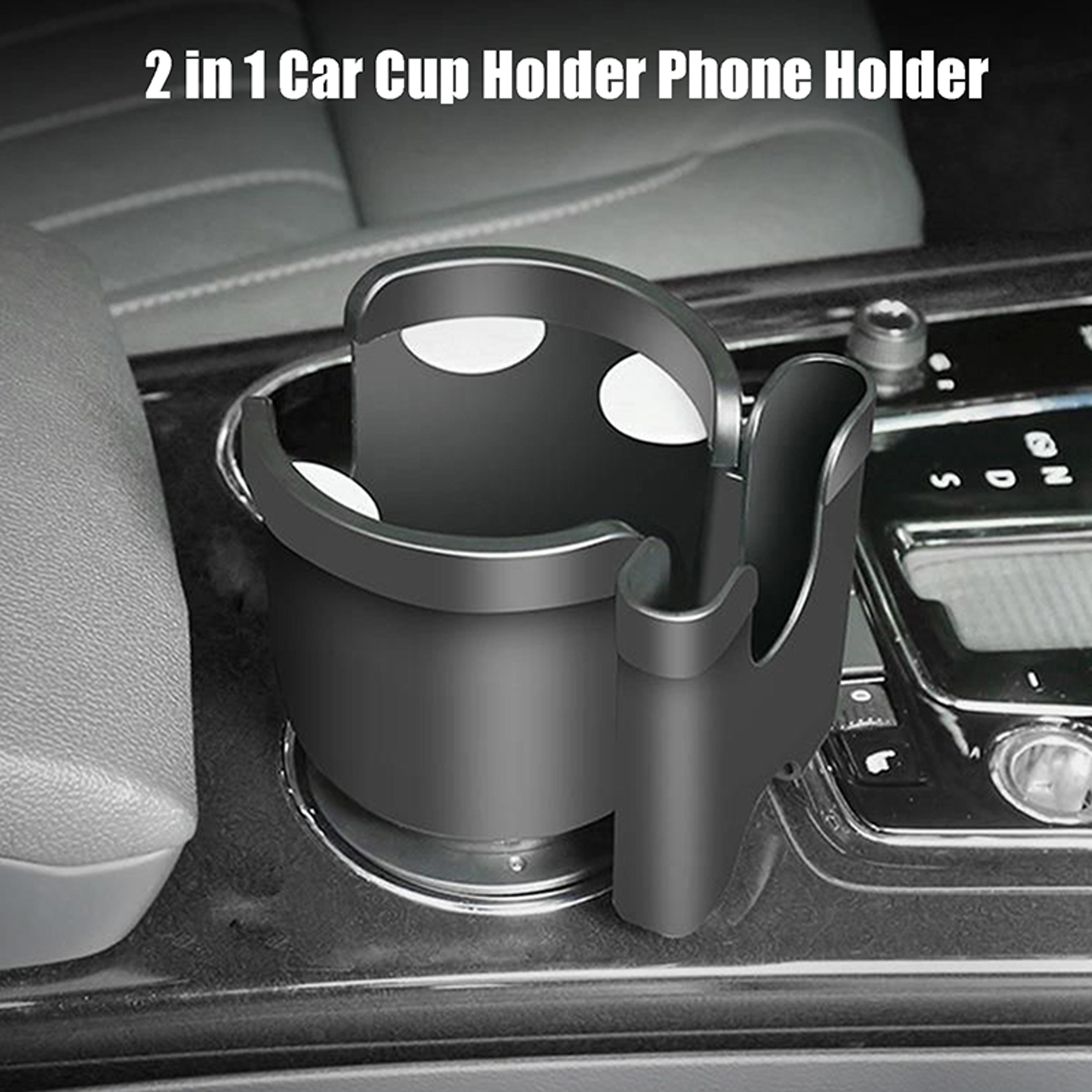 Car Cup Holder Expander With Phone Holder For Bottles Cups  Smart Storage 3