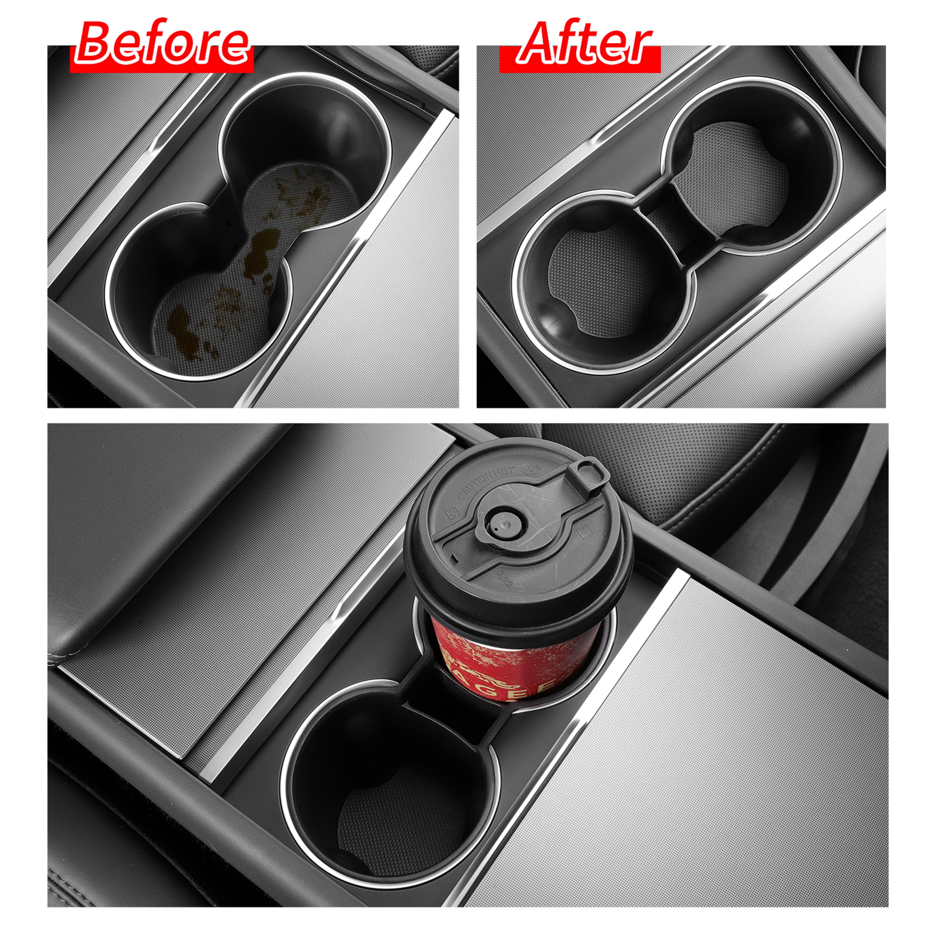 Tesla Model Y Cup Holder Insert TPE Center Console Organizer 1