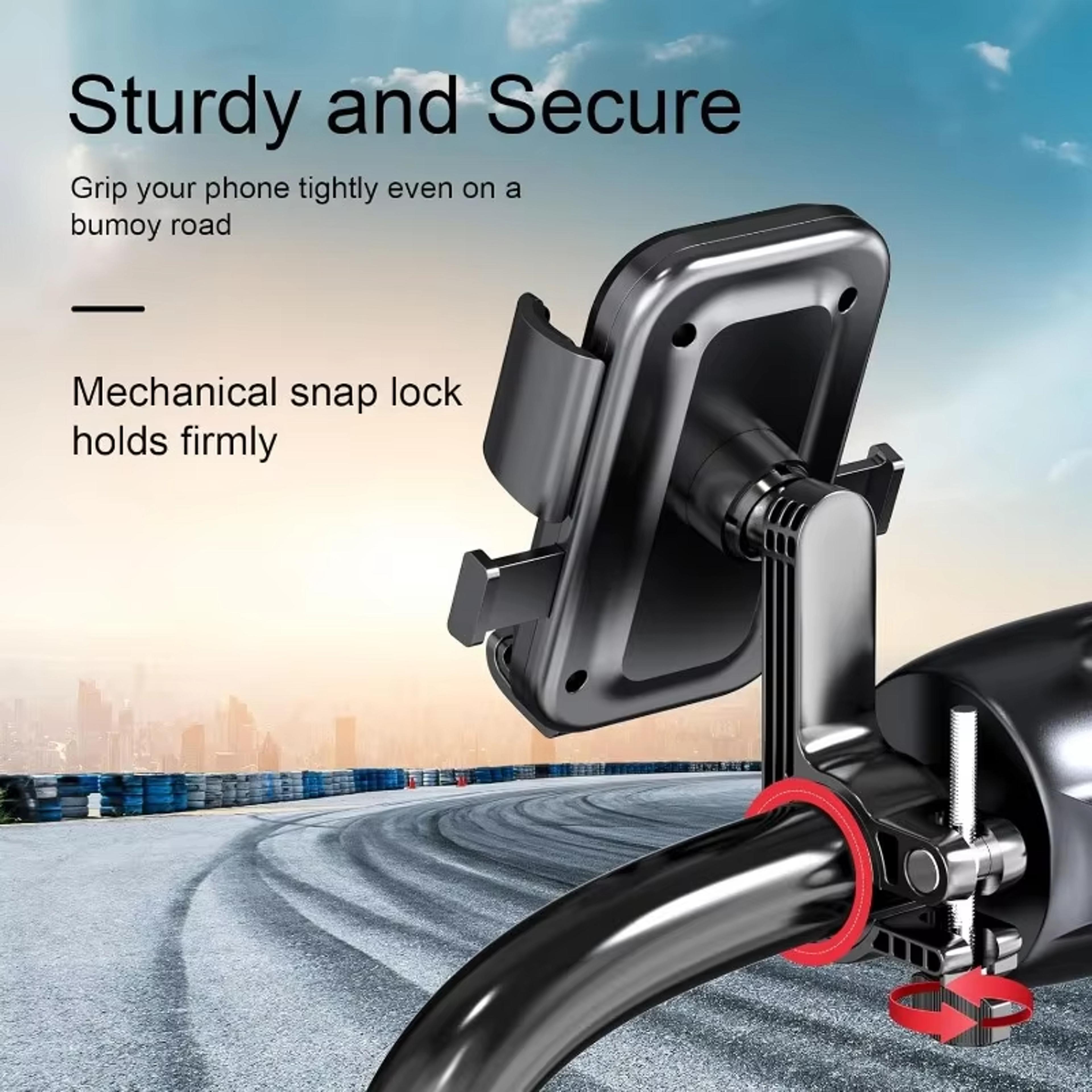 Bike Phone Holder Motorcycle Phone Mount Fast Lock Rotatable Shockproof Handlebar Holder 5