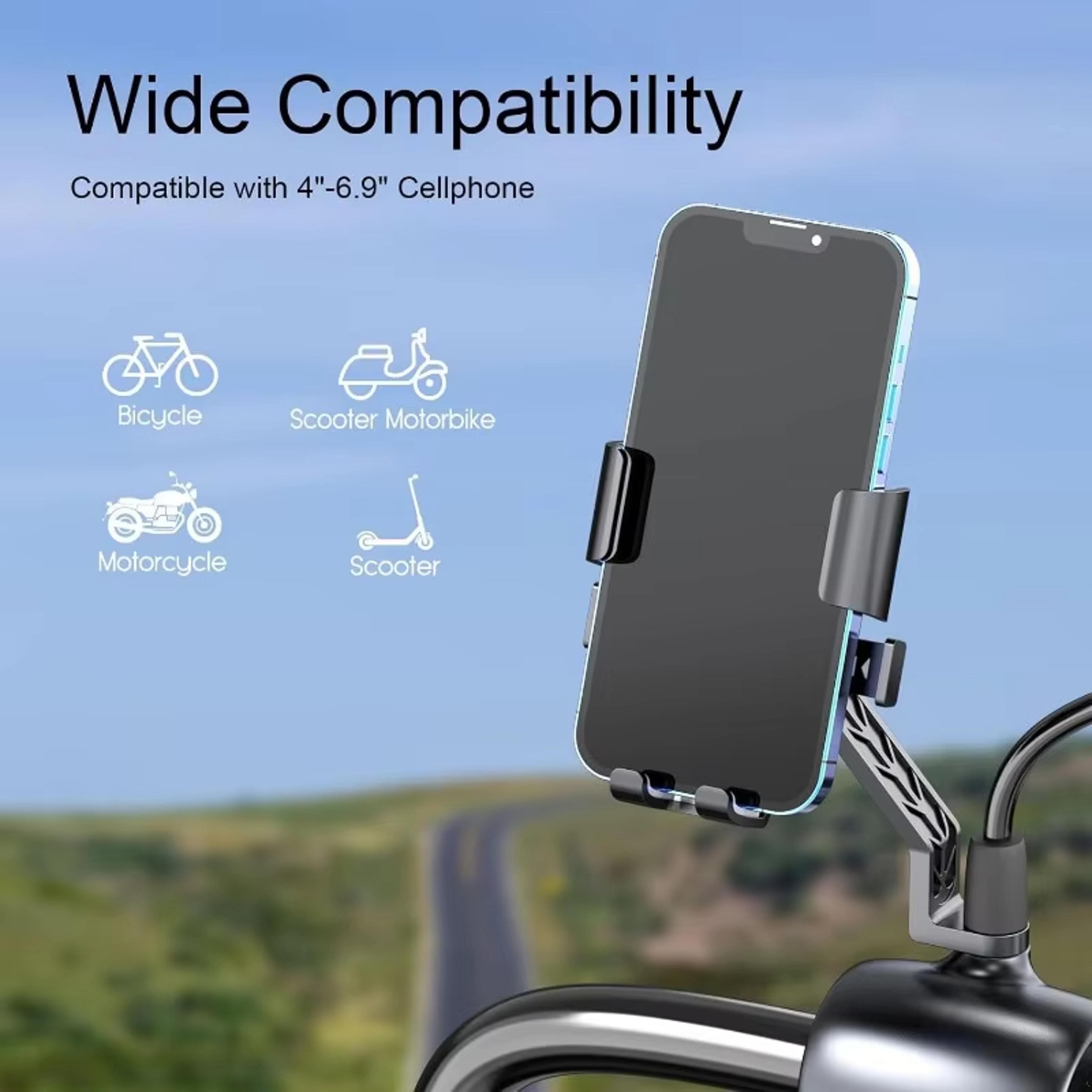 Bike Phone Holder Motorcycle Phone Mount Fast Lock Rotatable Shockproof Handlebar Holder 6