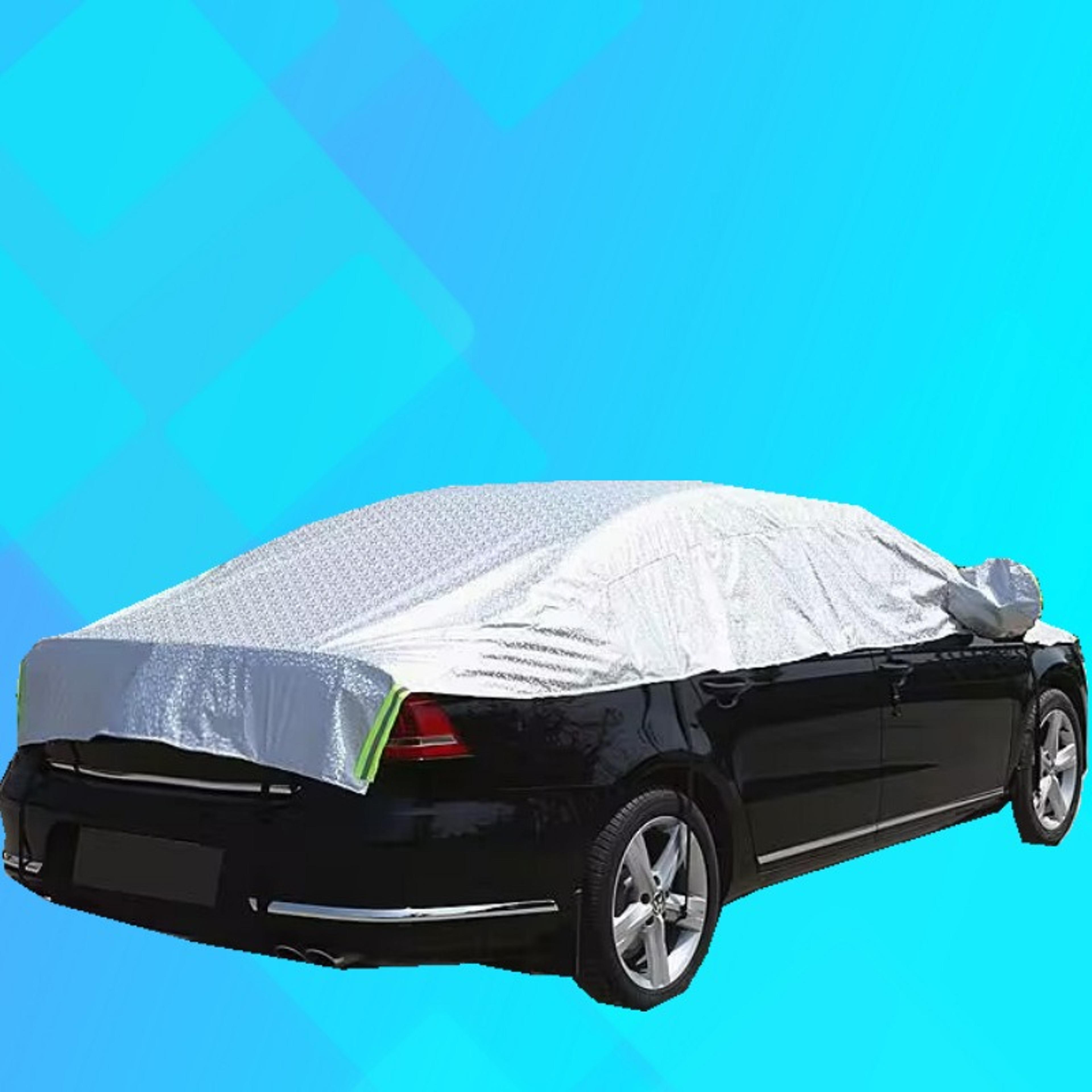 Universal Waterproof Half Car Cover For Sedan  SUV With UV Sun Protection And Heat Insulation 2