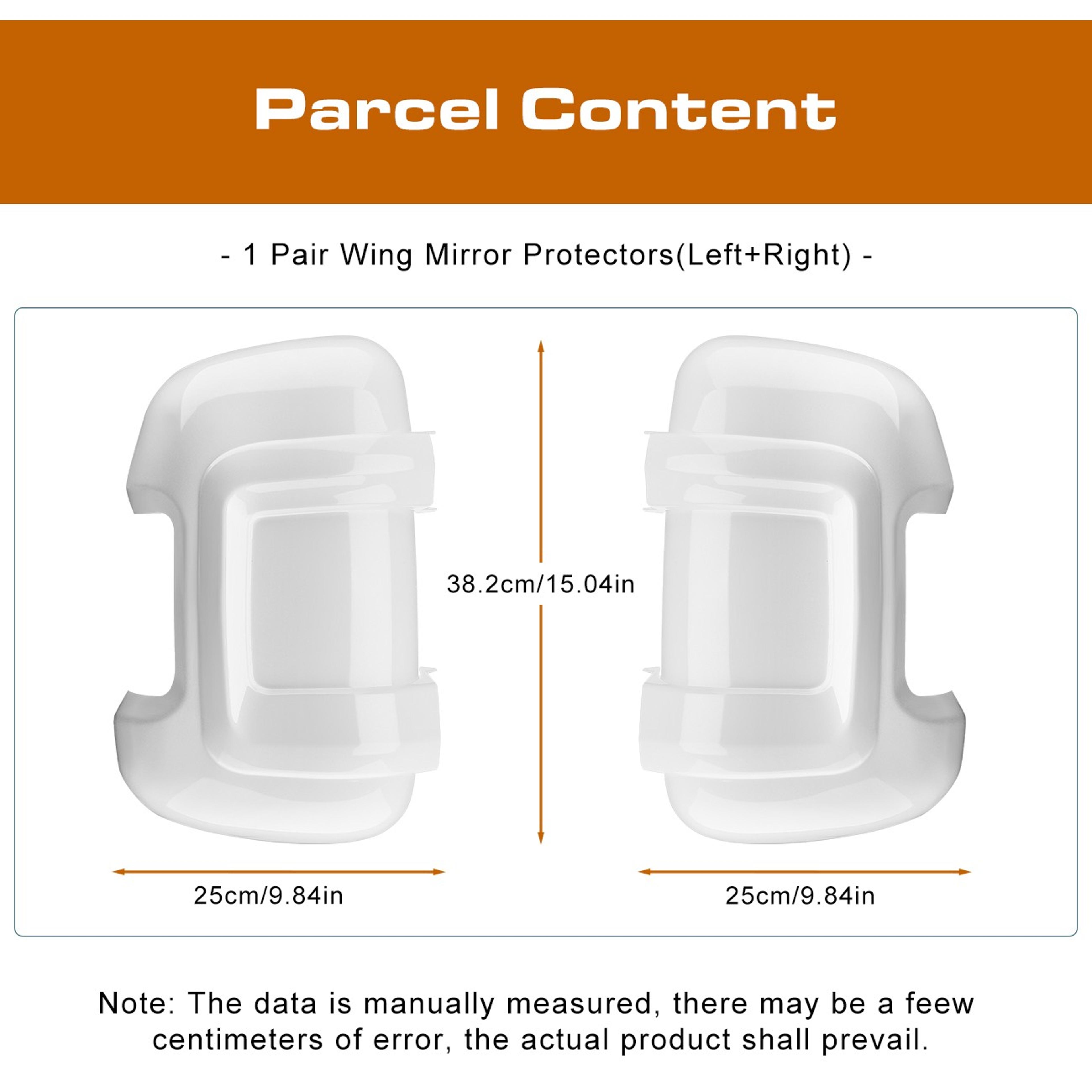 Fiat Ducato Long Arm Rearview Mirror Cover Replacement Pair For Peugeot Boxer  Citroen Relay White 4