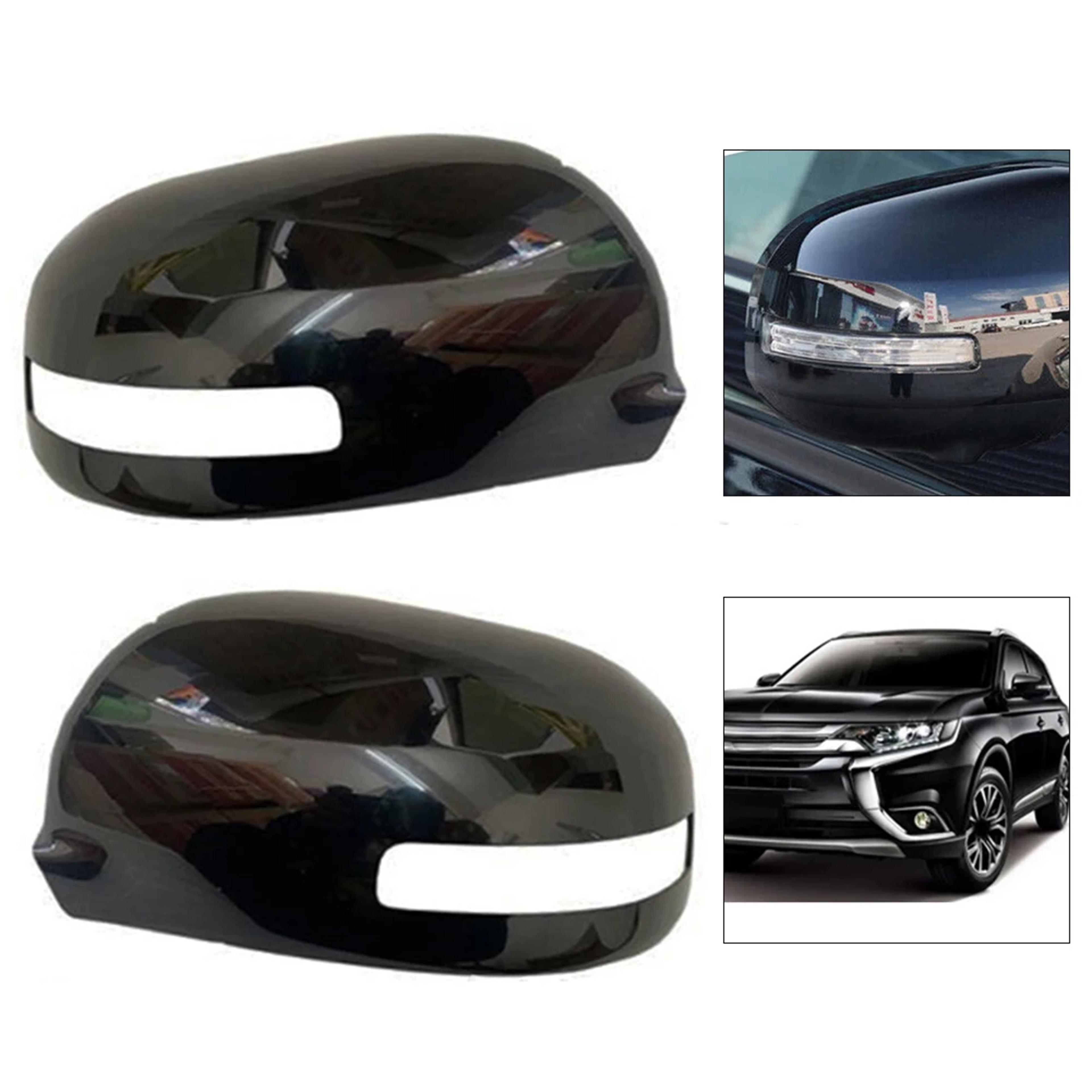 Rearview Mirror Cover Caps For ASX  Outlander Black Left  Right Pair 3