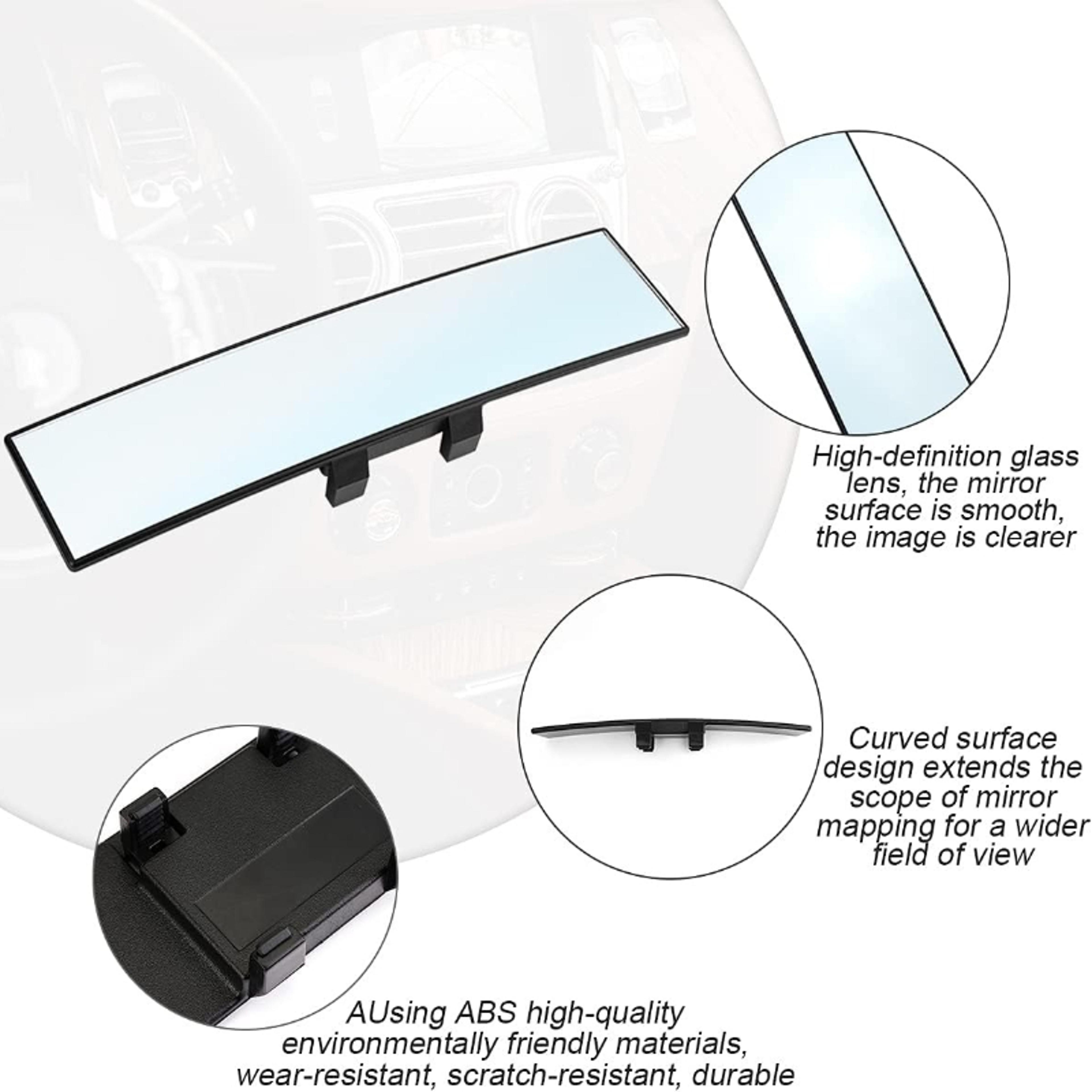 Clip On Panoramic Rearview Mirror HD Wide Angle Anti Glare Mirror For Cars SUVs  Trucks 2