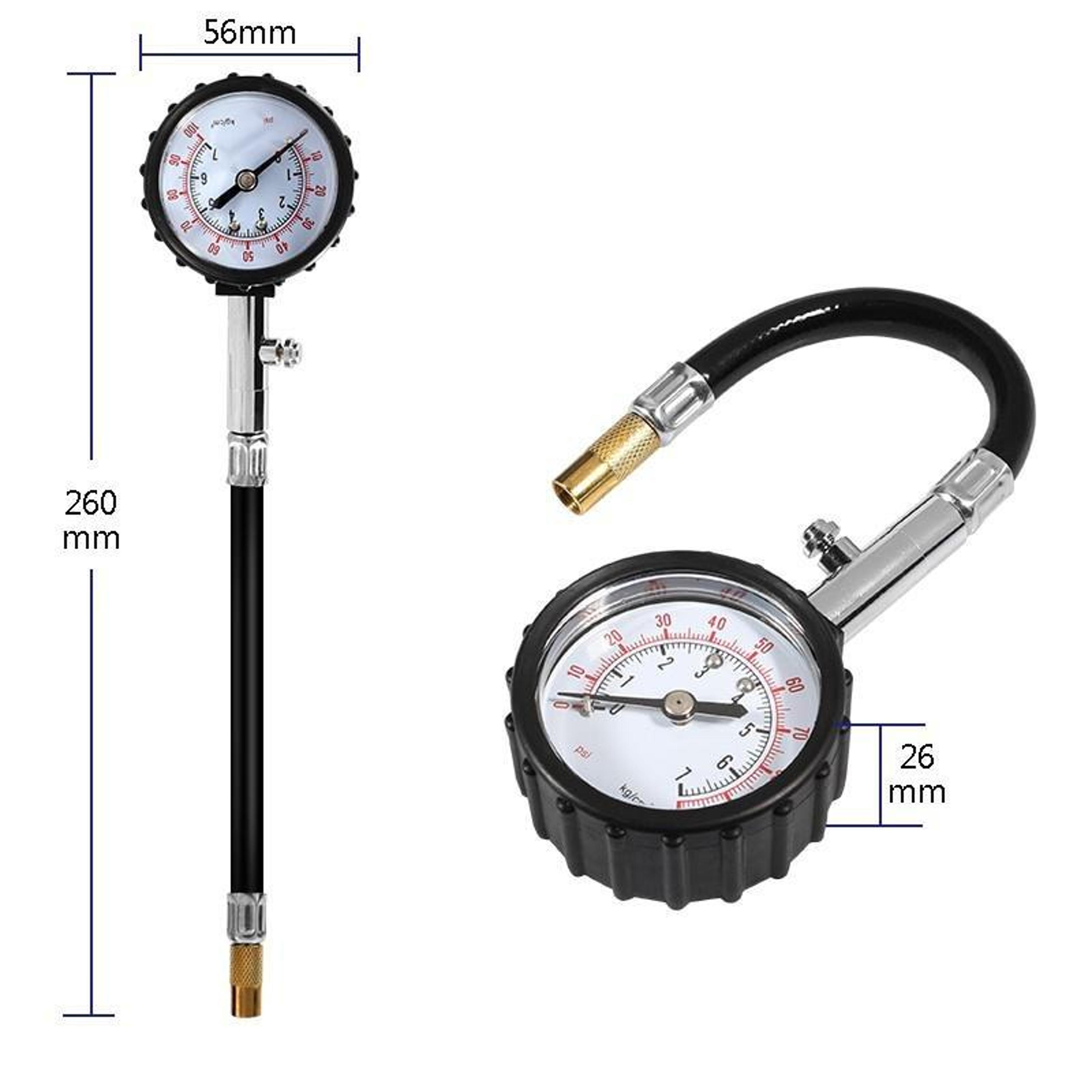 High Precision Tire Pressure Gauge PSI Long Tube Air Tester For Car Motorcycle 5