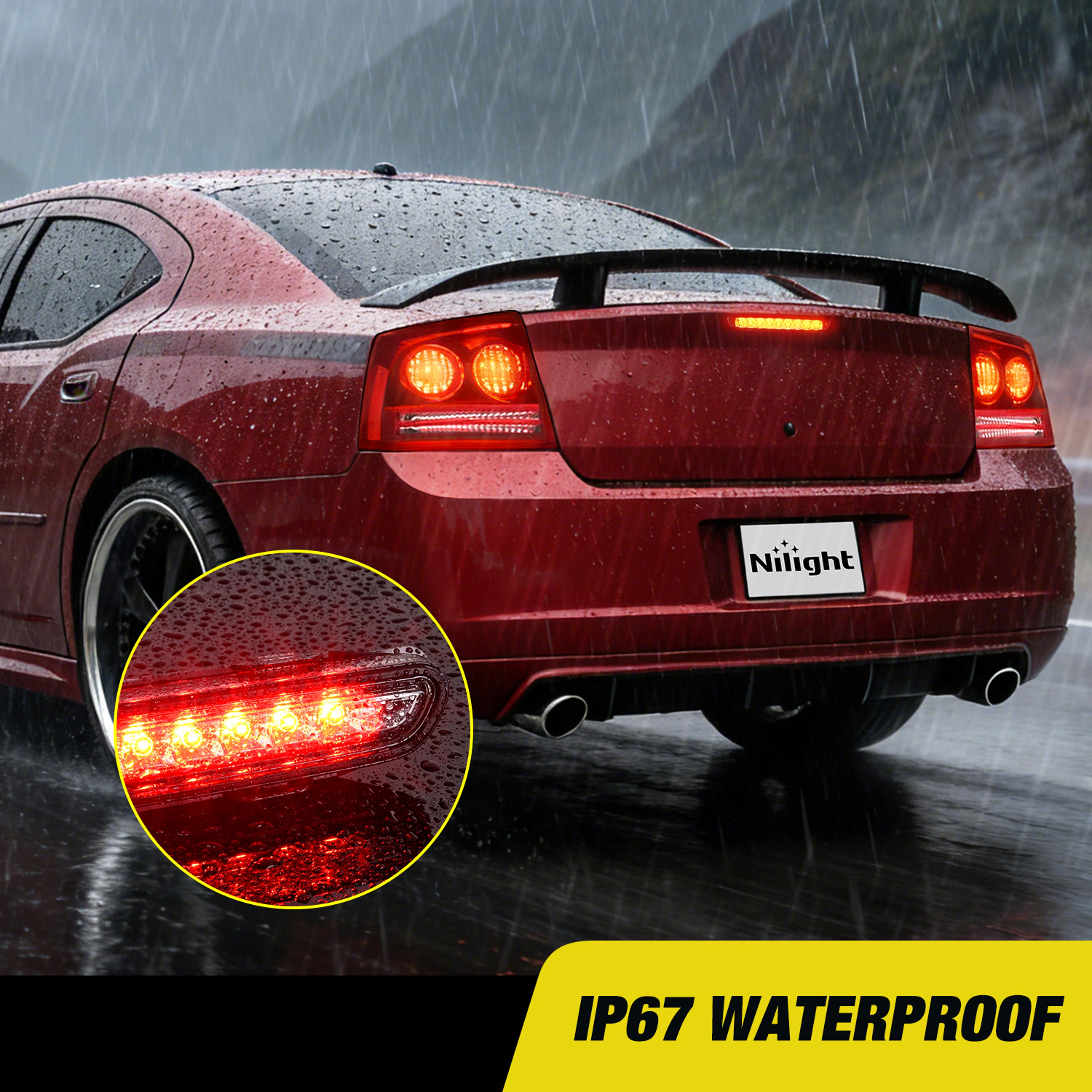LED Third Brake Light Smoked Lens High Mount Stop Lamp Replacement For Dodge Charger 5