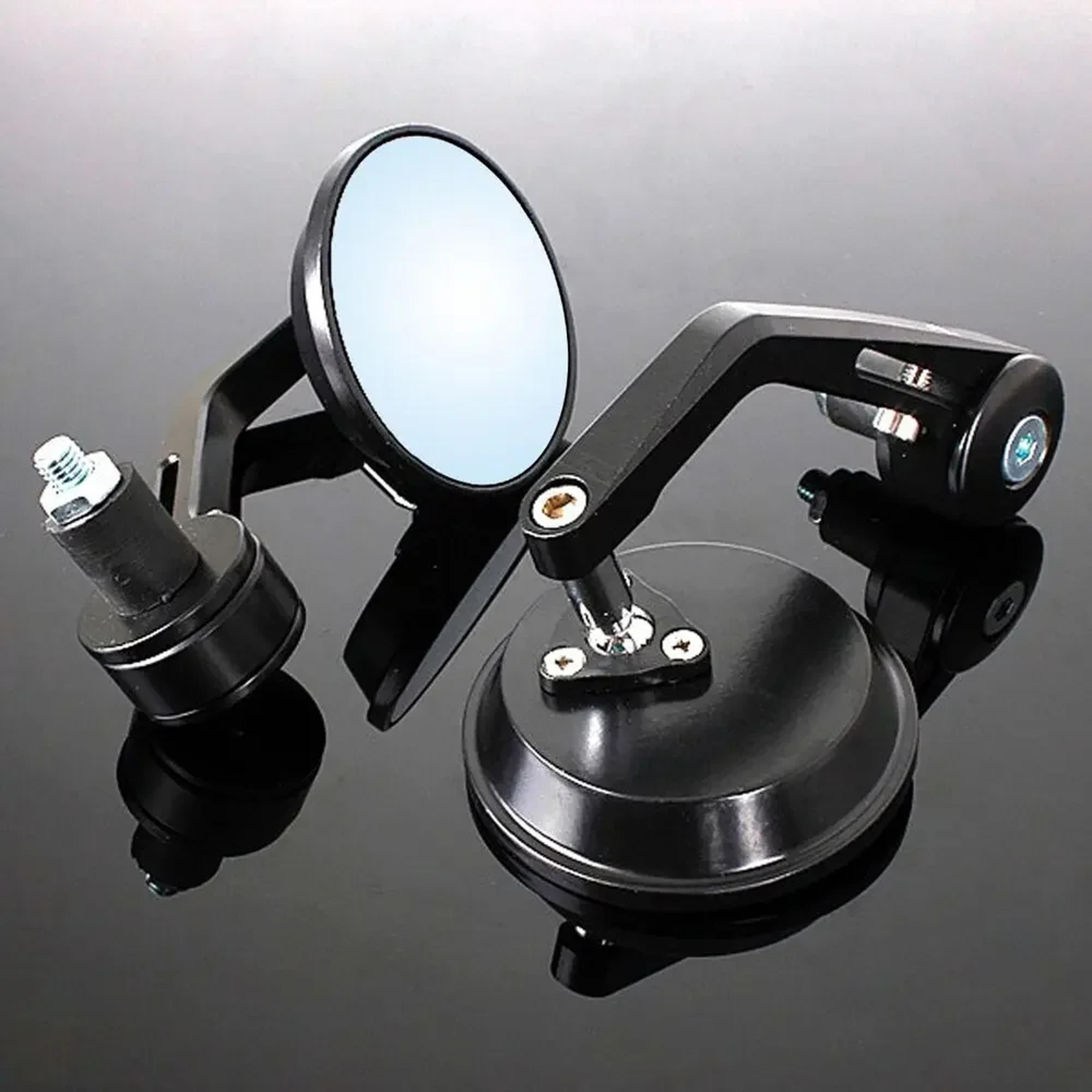 Universal Motorcycle Bar End Mirrors Black Rear View Side Mirrors 4